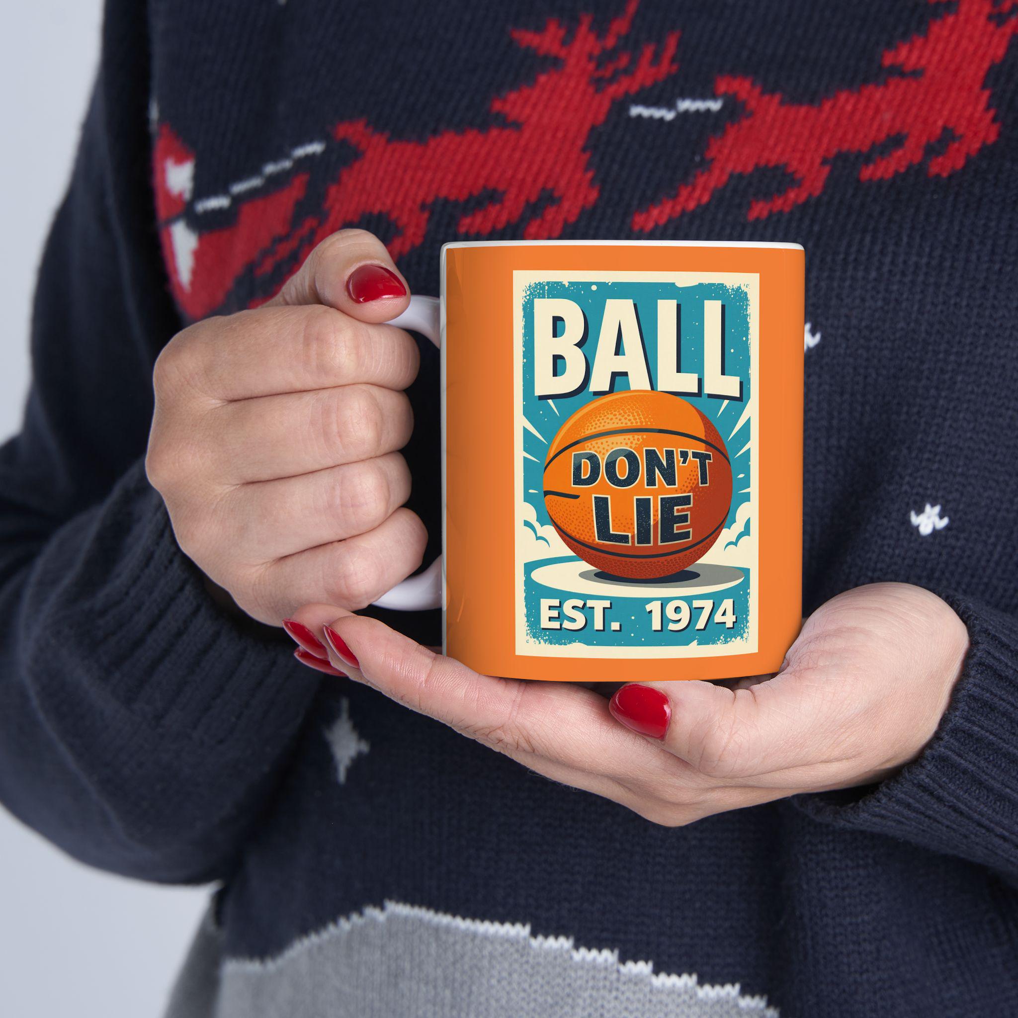 Vintage Basketball Ceramic Mug: Retro PDX Design, Sports Gift