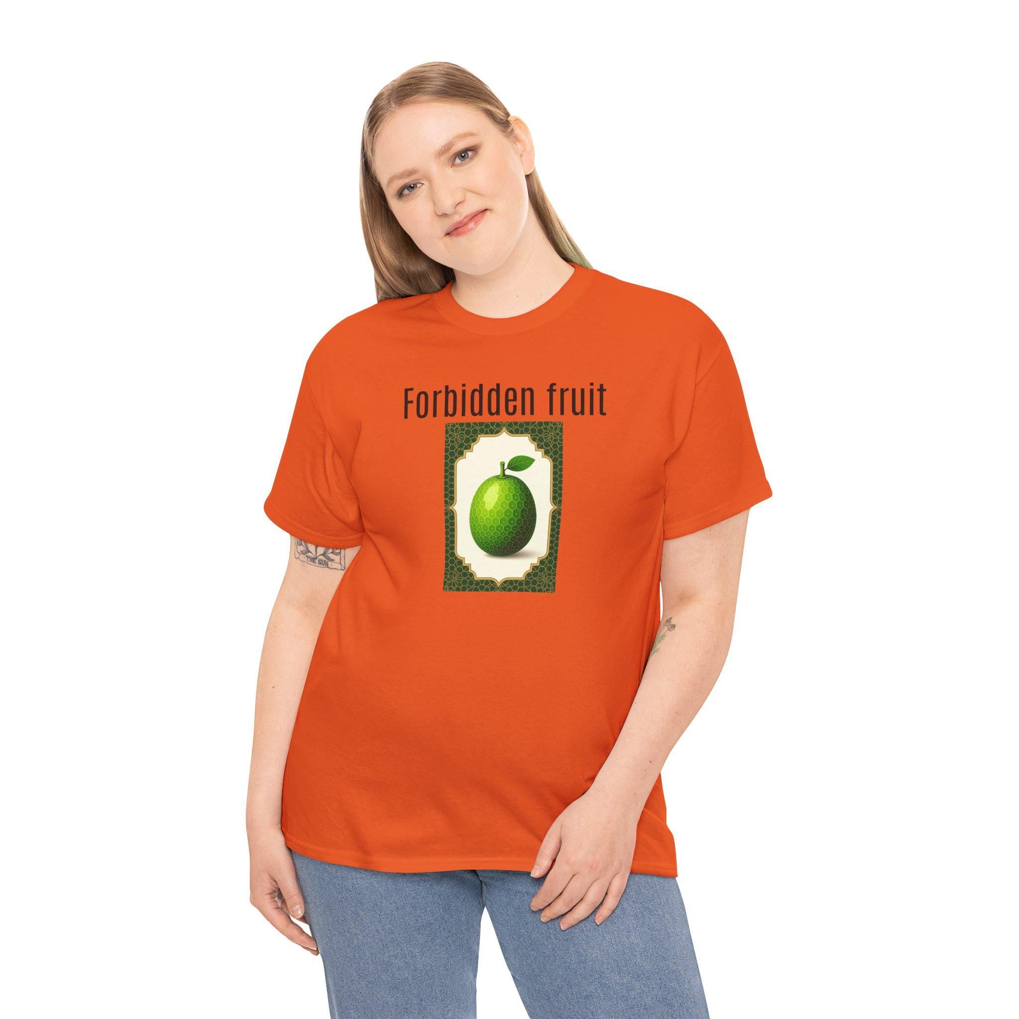 Forbidden Fruit Graphic Tee: Unisex Heavy Cotton T-Shirt