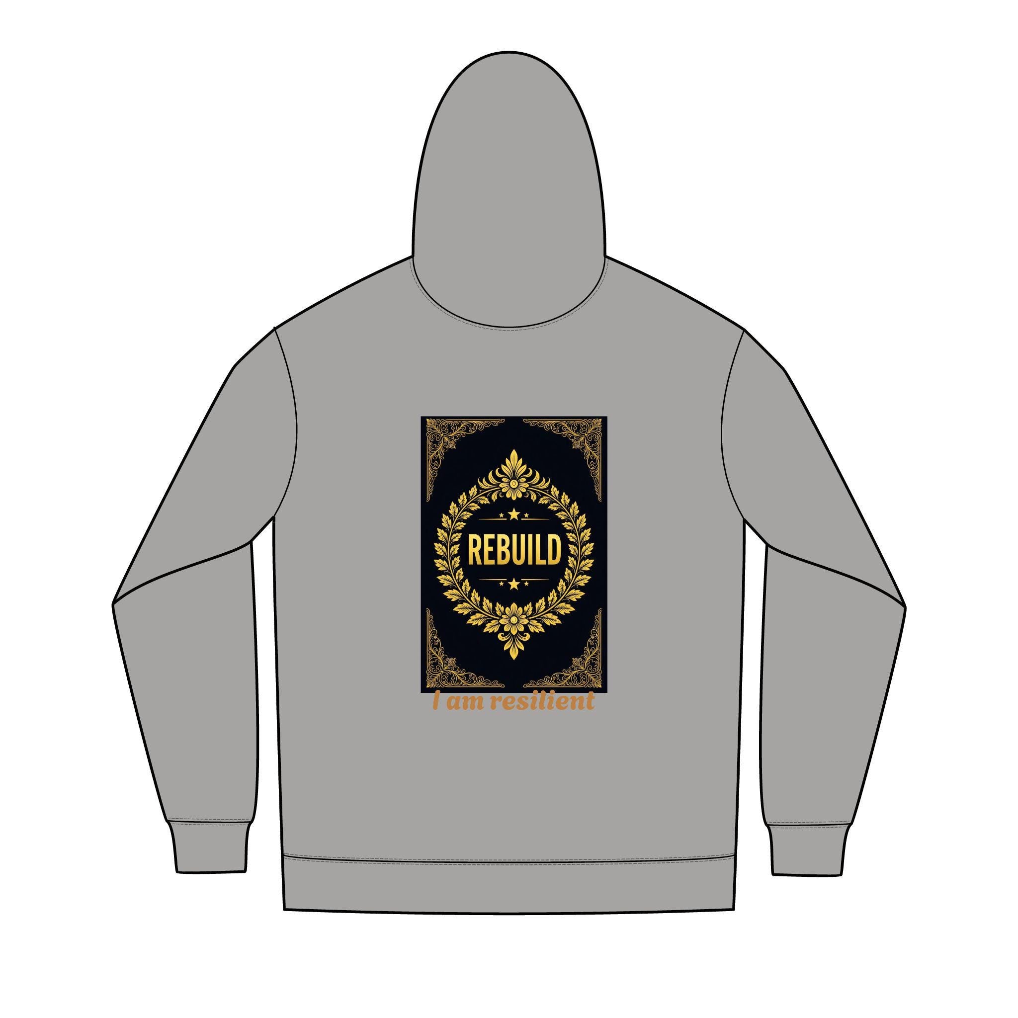 Eco-Friendly Re-Fleece Hoodie: 'Rebuild' Graphic, Full Zip
