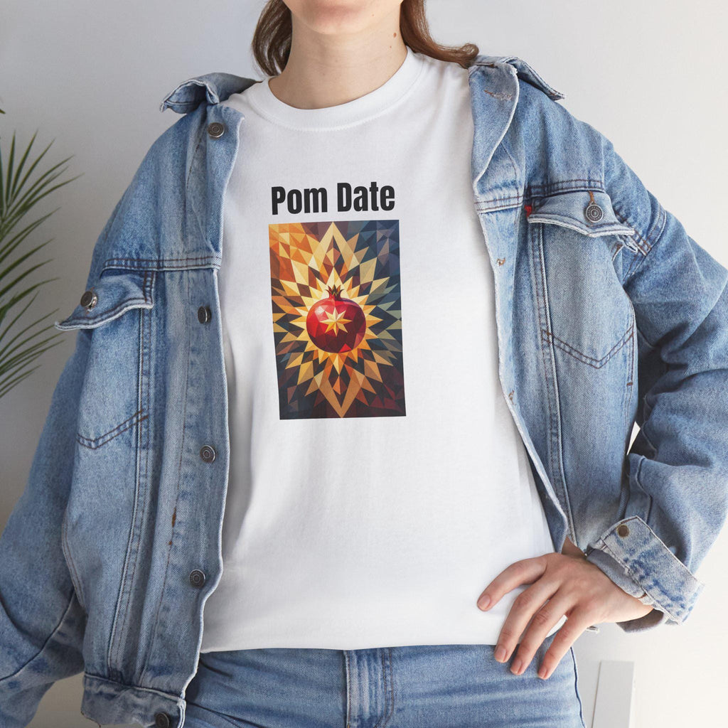 Pom Date Graphic Tee - Unisex Heavy Cotton T-Shirt