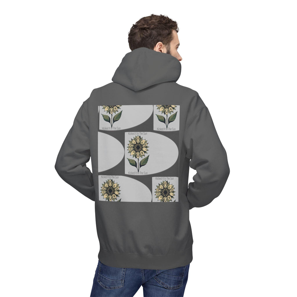 Sunflower Graphic Fleece Hoodie, Unisex Floral Design