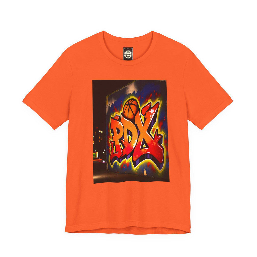 PDX Graffiti Basketball Tee, Urban Streetwear Graphic T-Shirt