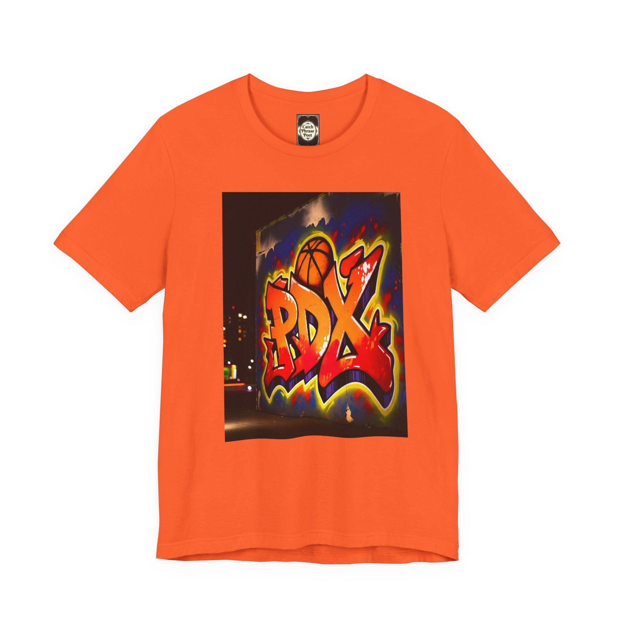 PDX Graffiti Basketball Tee, Urban Streetwear Graphic T-Shirt