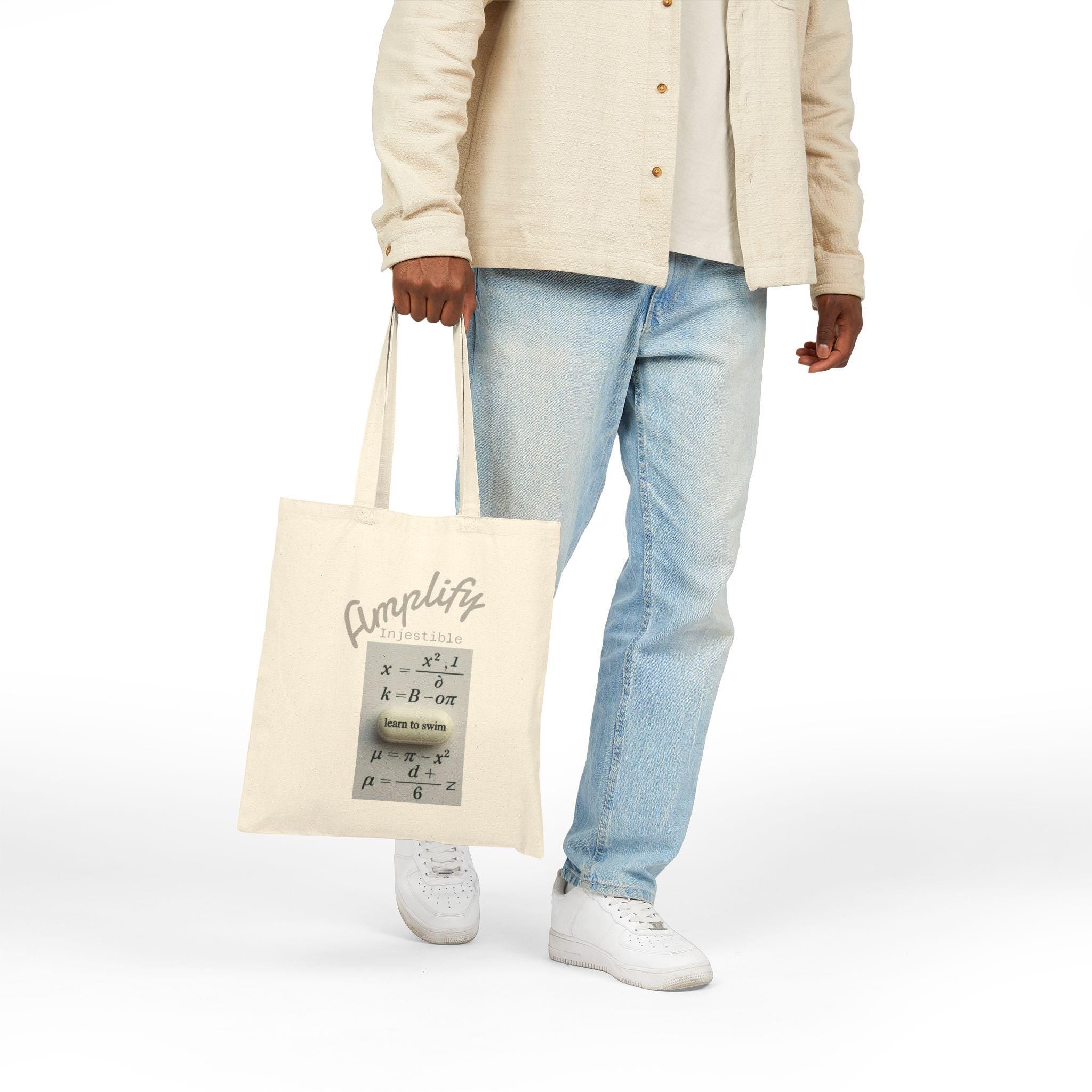 Inspirational Cotton Canvas Tote Bag: Math Equations Graphic