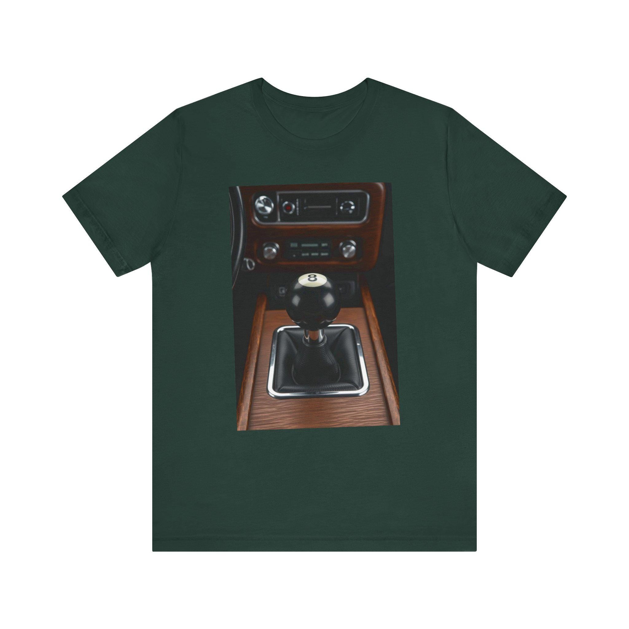 Retro Car 8-Ball Gear Shift T-Shirt: Vintage Automotive Enthusiast Tee
