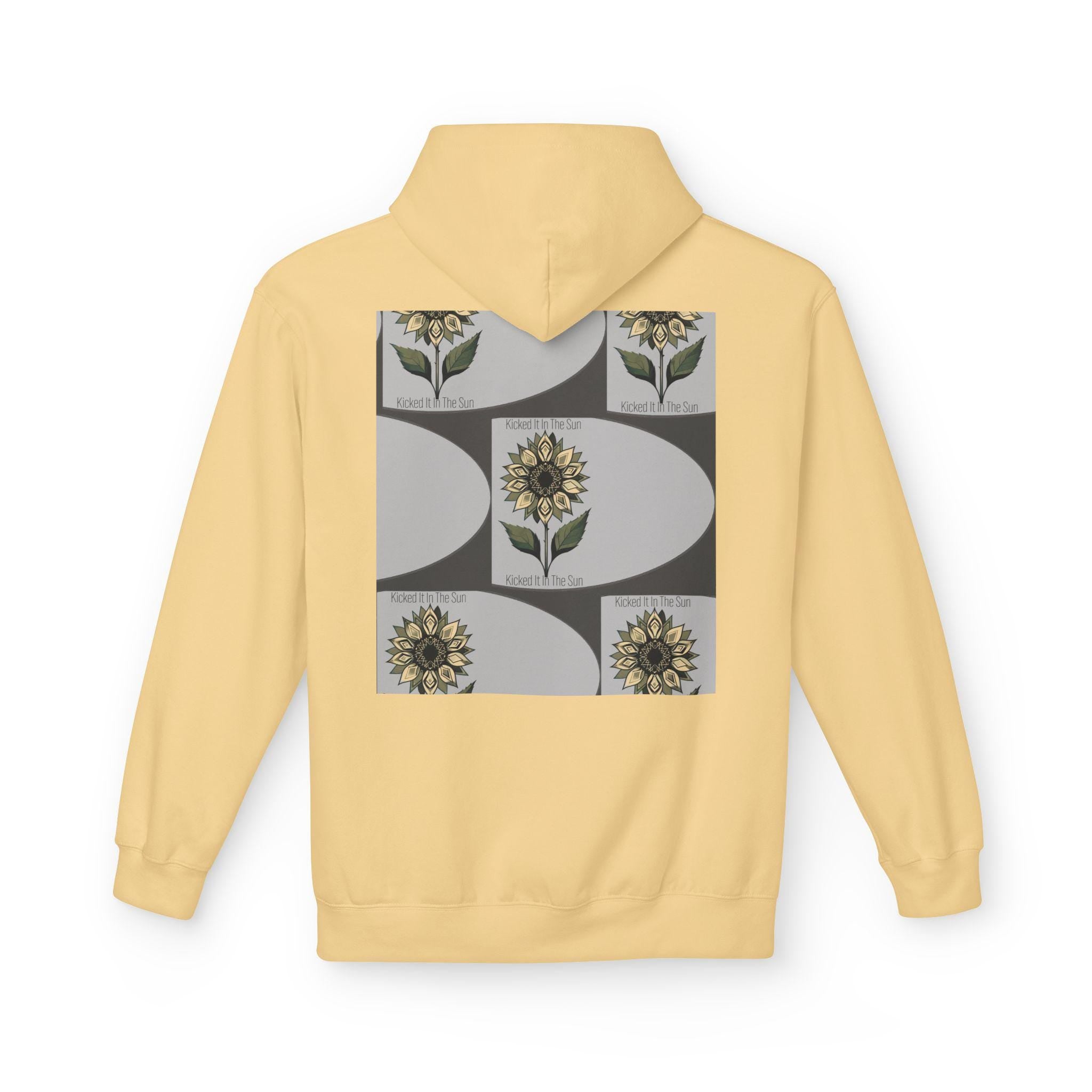 Sunflower Graphic Fleece Hoodie, Unisex Floral Design