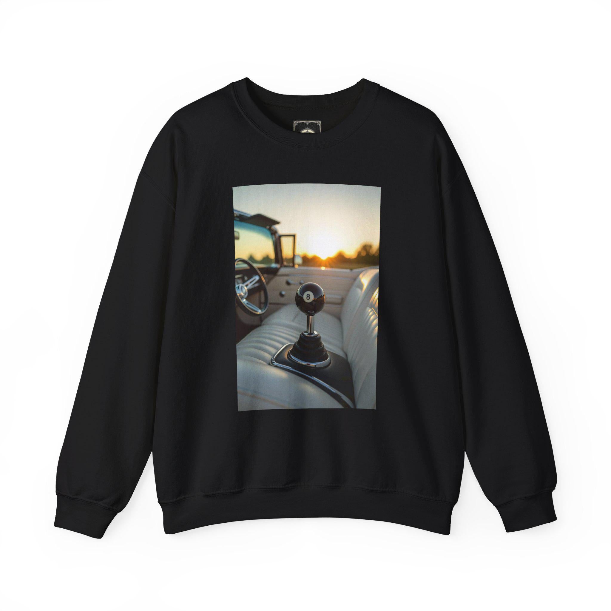 Vintage Car Crewneck Sweatshirt: Retro Road Trip Style