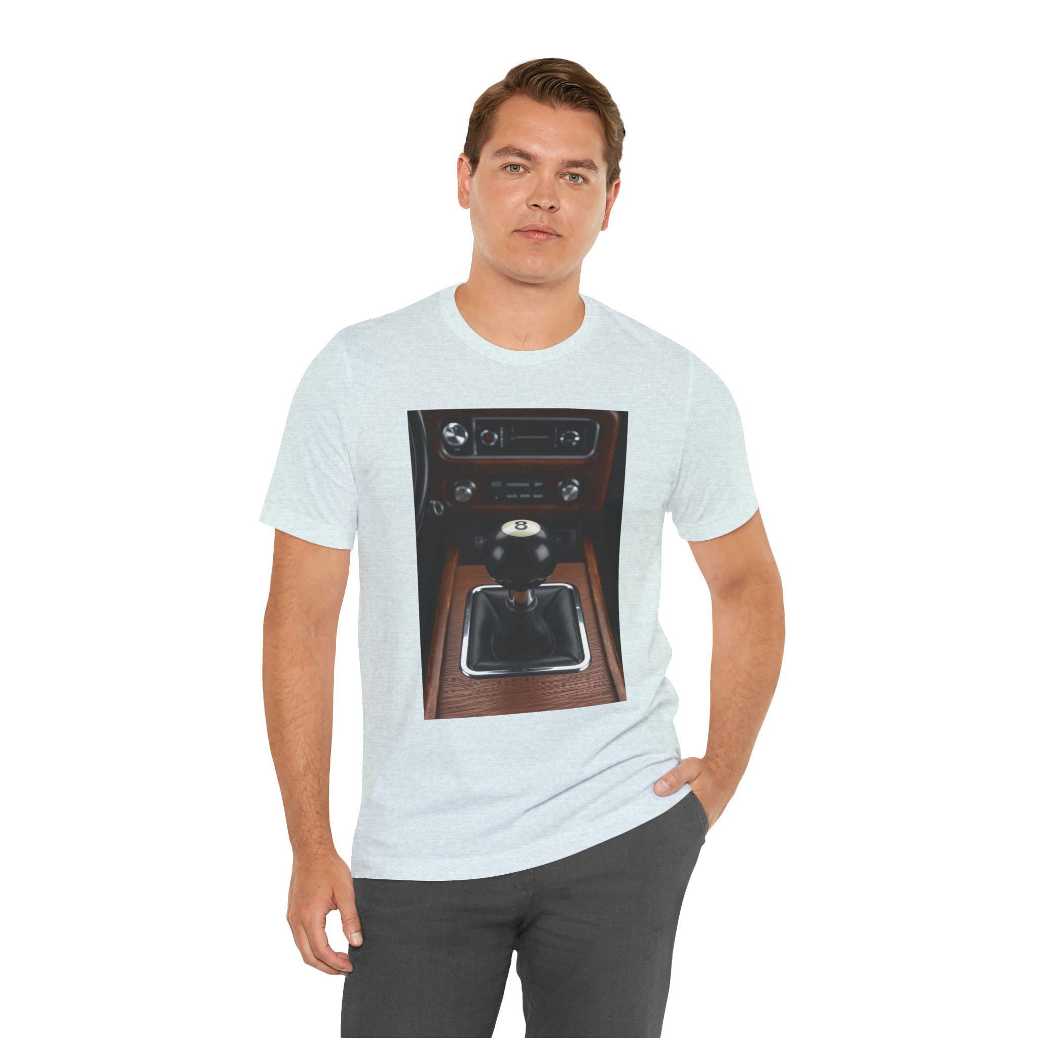 Retro Car 8-Ball Gear Shift T-Shirt: Vintage Automotive Enthusiast Tee