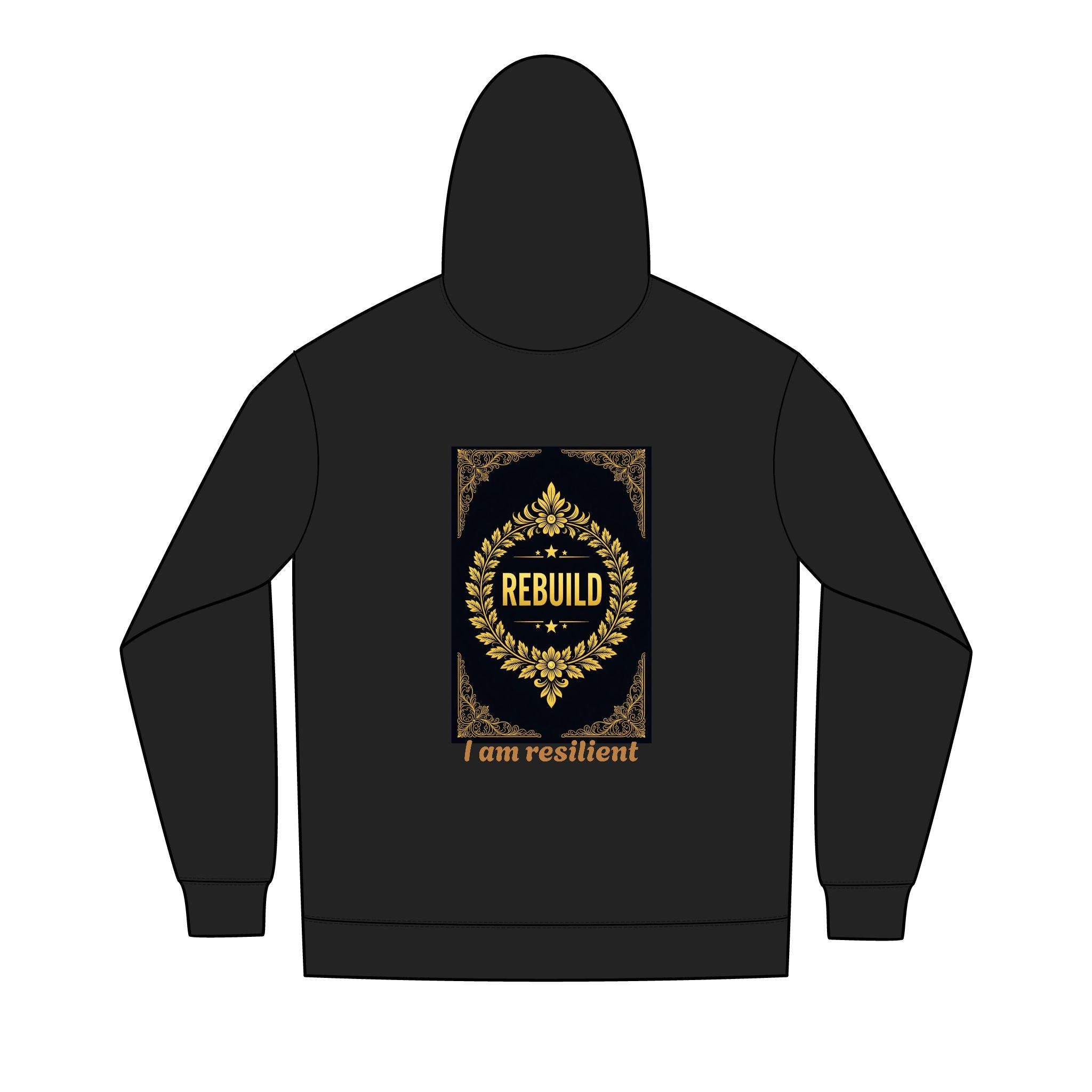 Eco-Friendly Re-Fleece Hoodie: 'Rebuild' Graphic, Full Zip