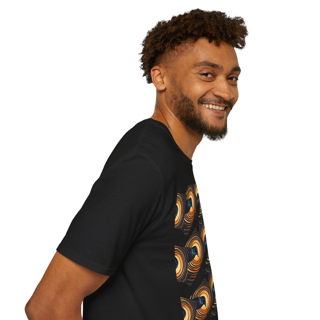Crow Graphic Softstyle T-Shirt, Wave Pattern Unisex Tee