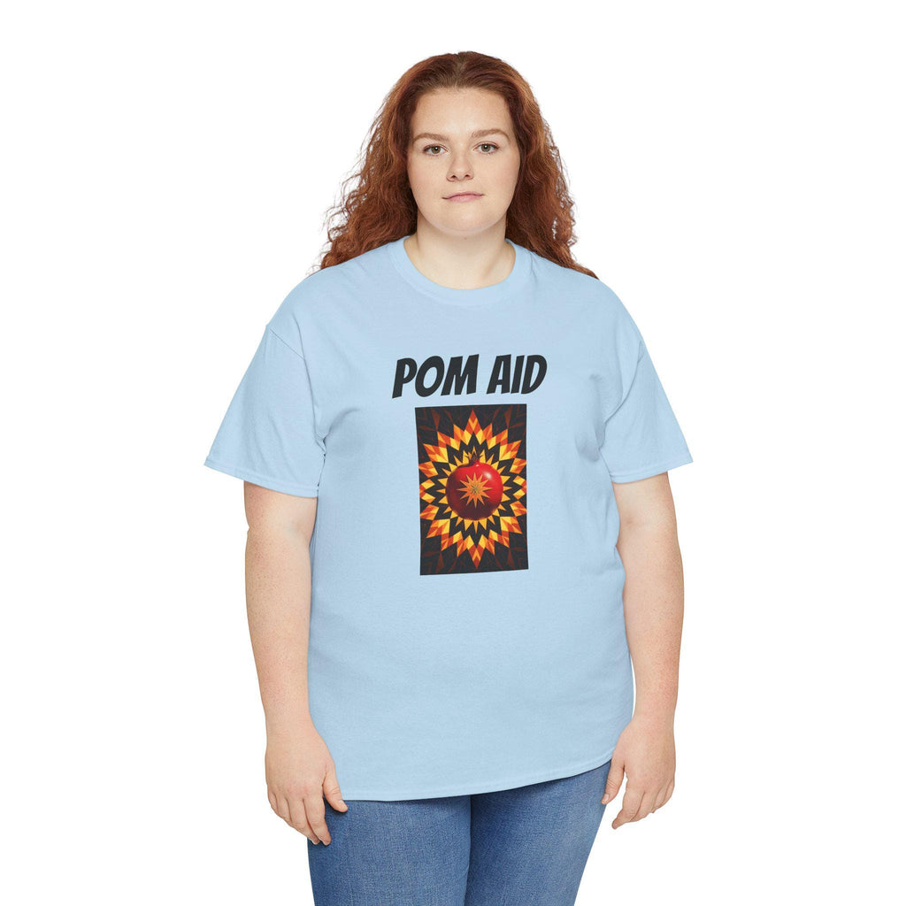 Vibrant 'POM AID' Graphic Tee - Unisex Music Festival Shirt