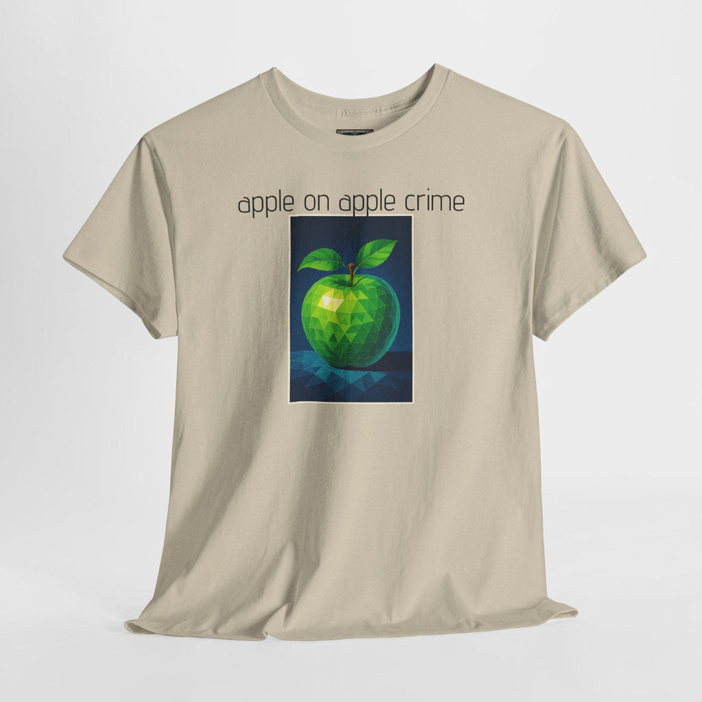 Apple on Apple Crime Graphic Tee - Funny Unisex Cotton T-Shirt