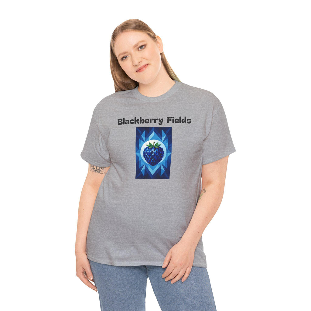 Blackberry Fields Graphic Tee: Unisex Heavy Cotton T-Shirt