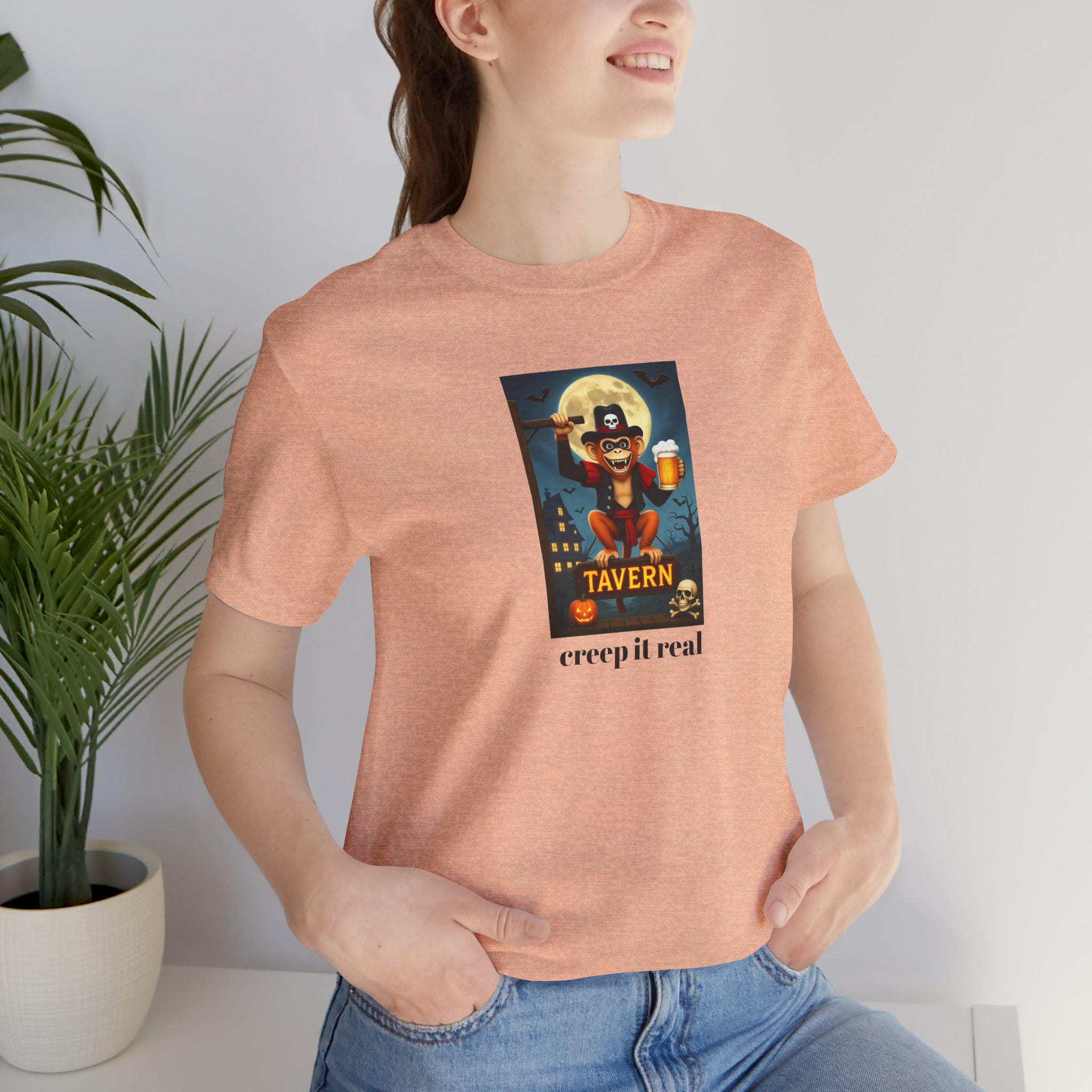 Retro Halloween, Creep It Real Shirt, Unisex Graphic Tee, Halloween Apparel, Vintage Style Top