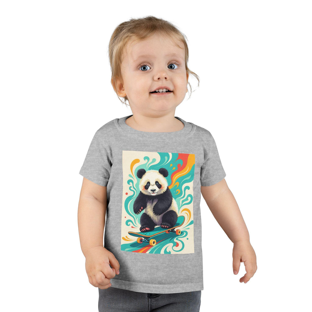 Skateboarding Panda Toddler T-Shirt, Cute Kids Shirt, Fun Gift for Toddlers, Birthday Present, Animal Tee, Playful Apparel
