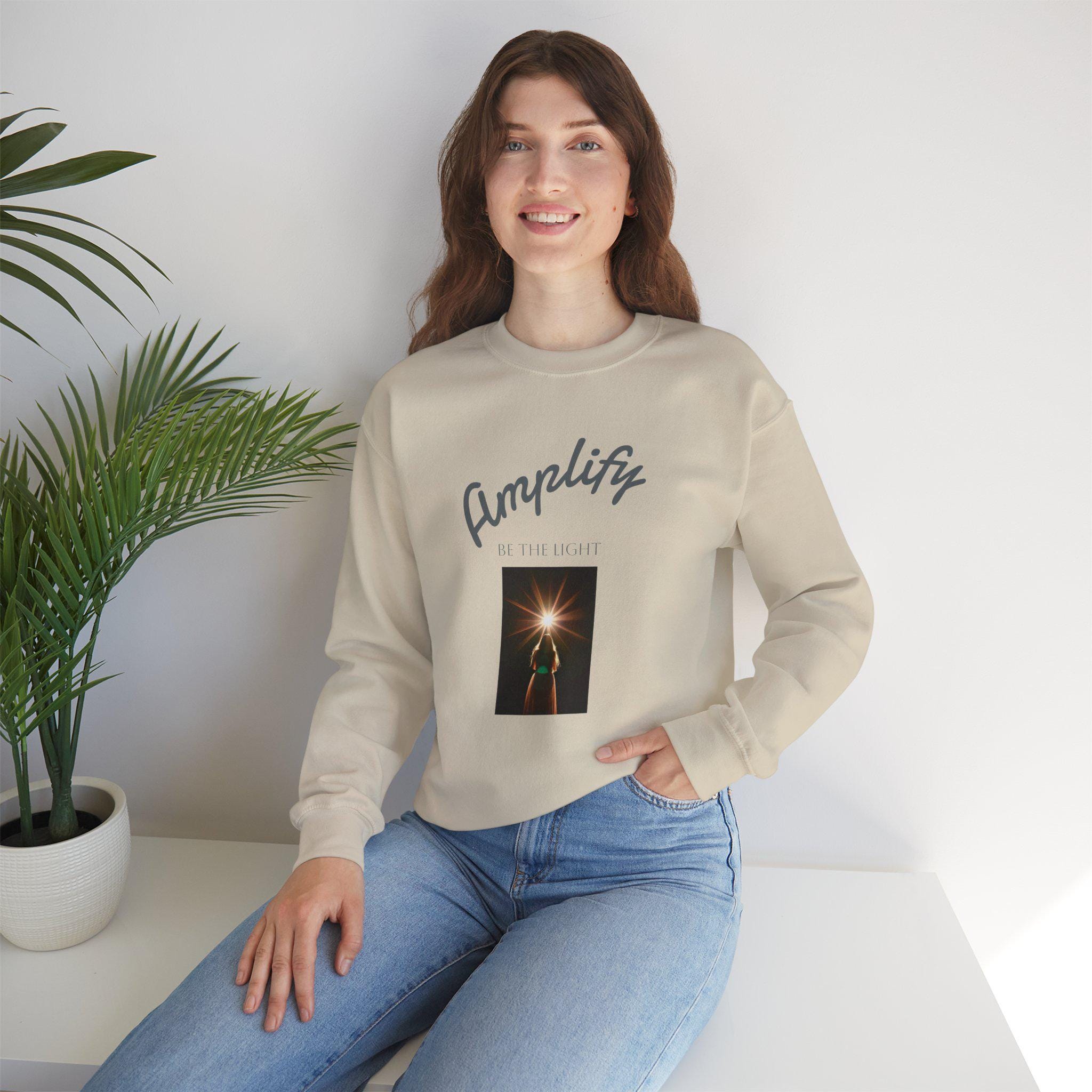 Amplify Your Spirit Unisex Crewneck Sweatshirt, Cozy Apparel, Inspirational Gift, Motivation Sweater, Relaxed Fit