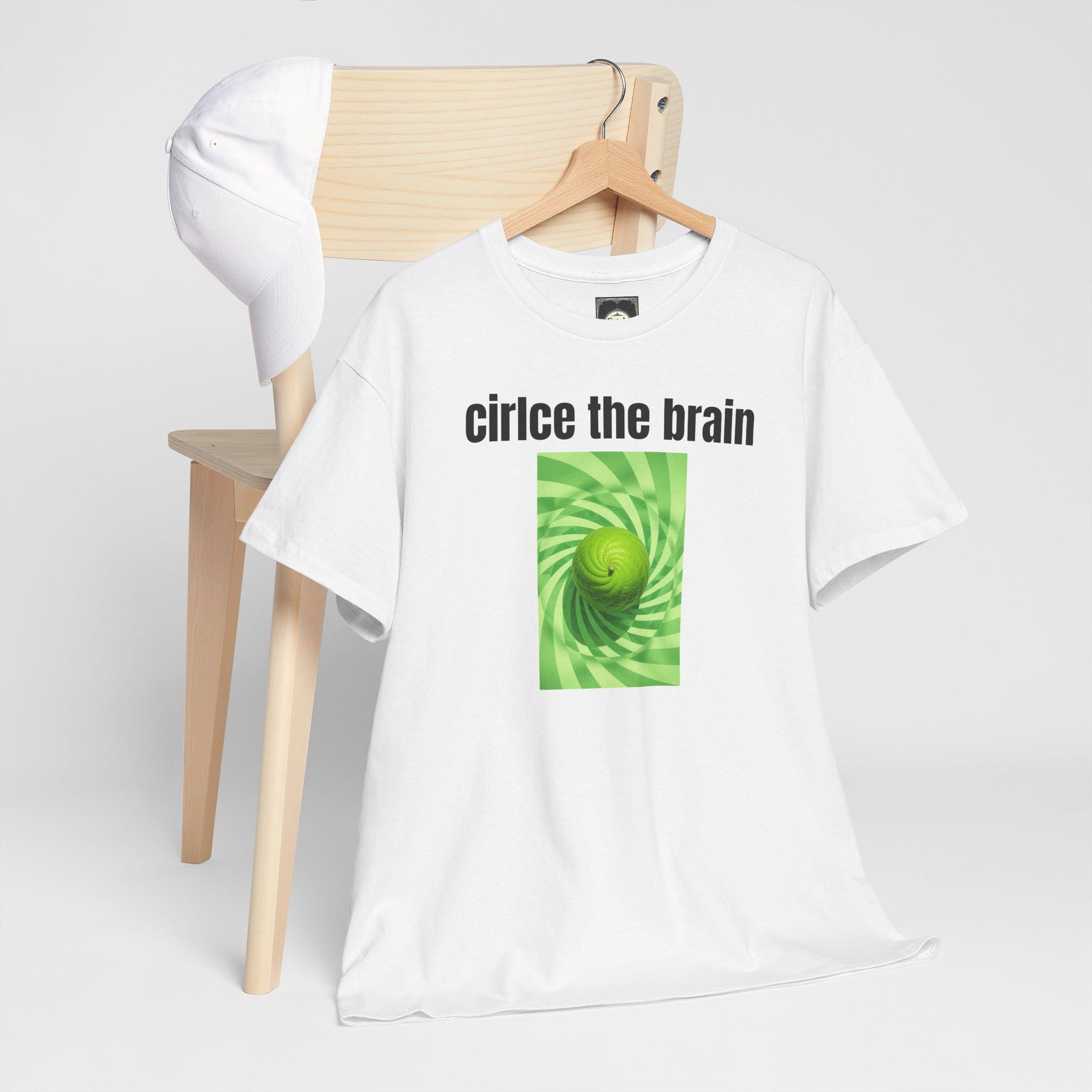 Circle the Brain Heavy Cotton Tee: Unique Art, Fun Gift