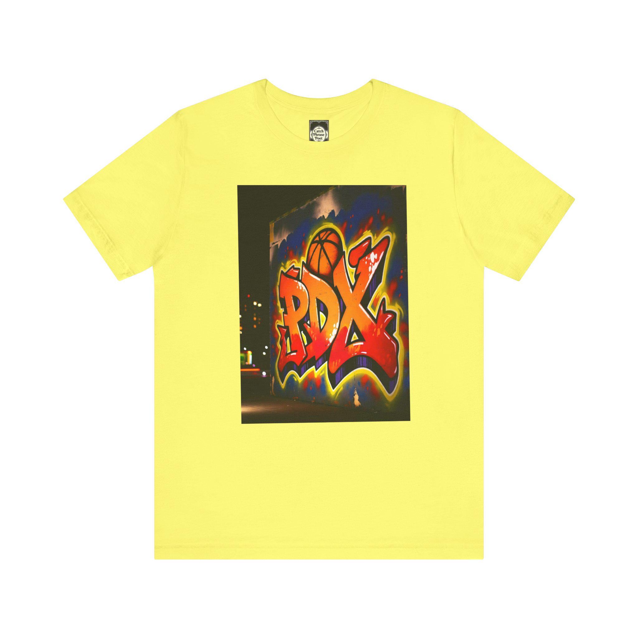 PDX Graffiti Basketball Tee, Urban Streetwear Graphic T-Shirt