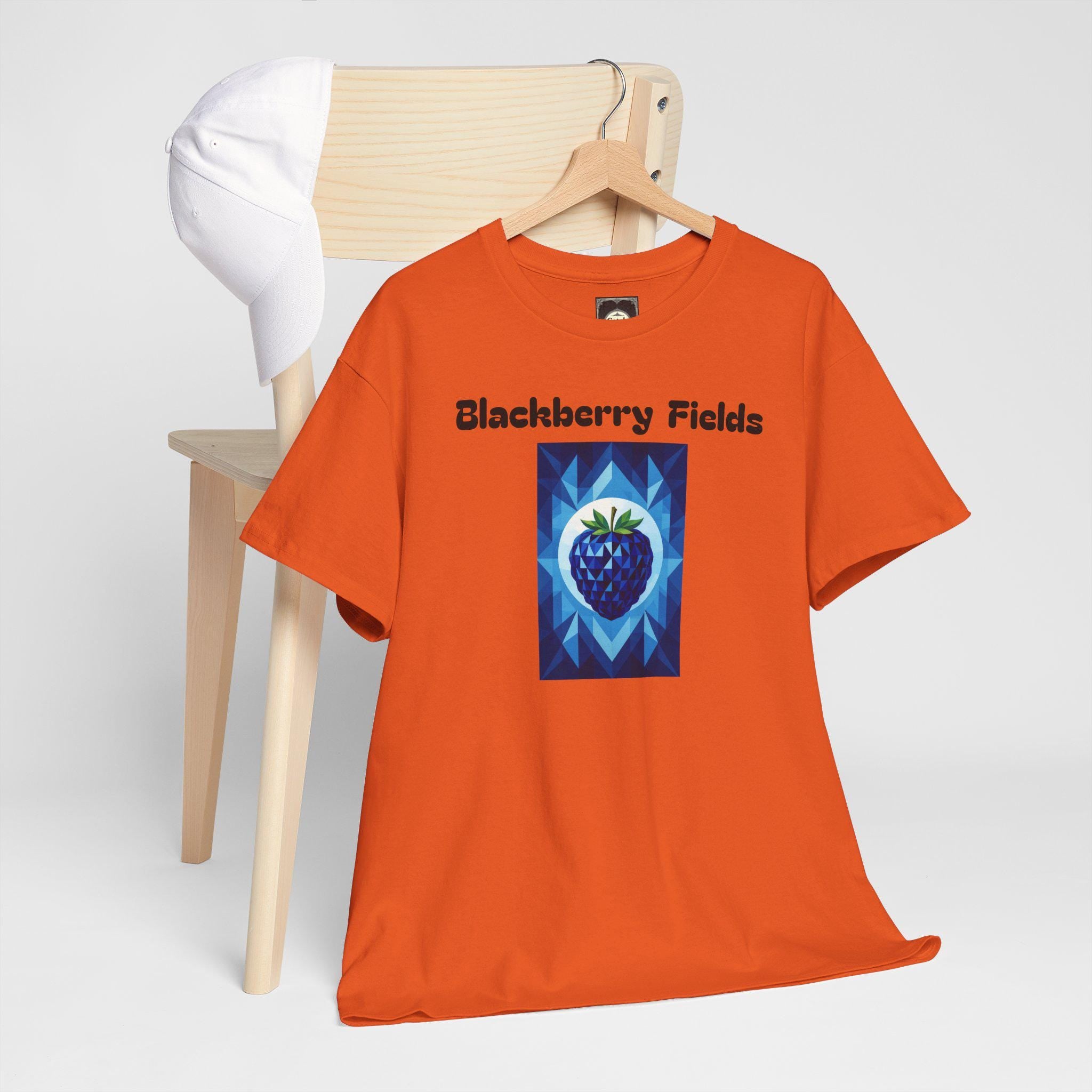 Blackberry Fields Graphic Tee: Unisex Heavy Cotton T-Shirt