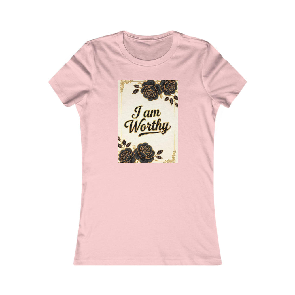 Floral Women's Tee: I am Worthy, Self-Love Gift