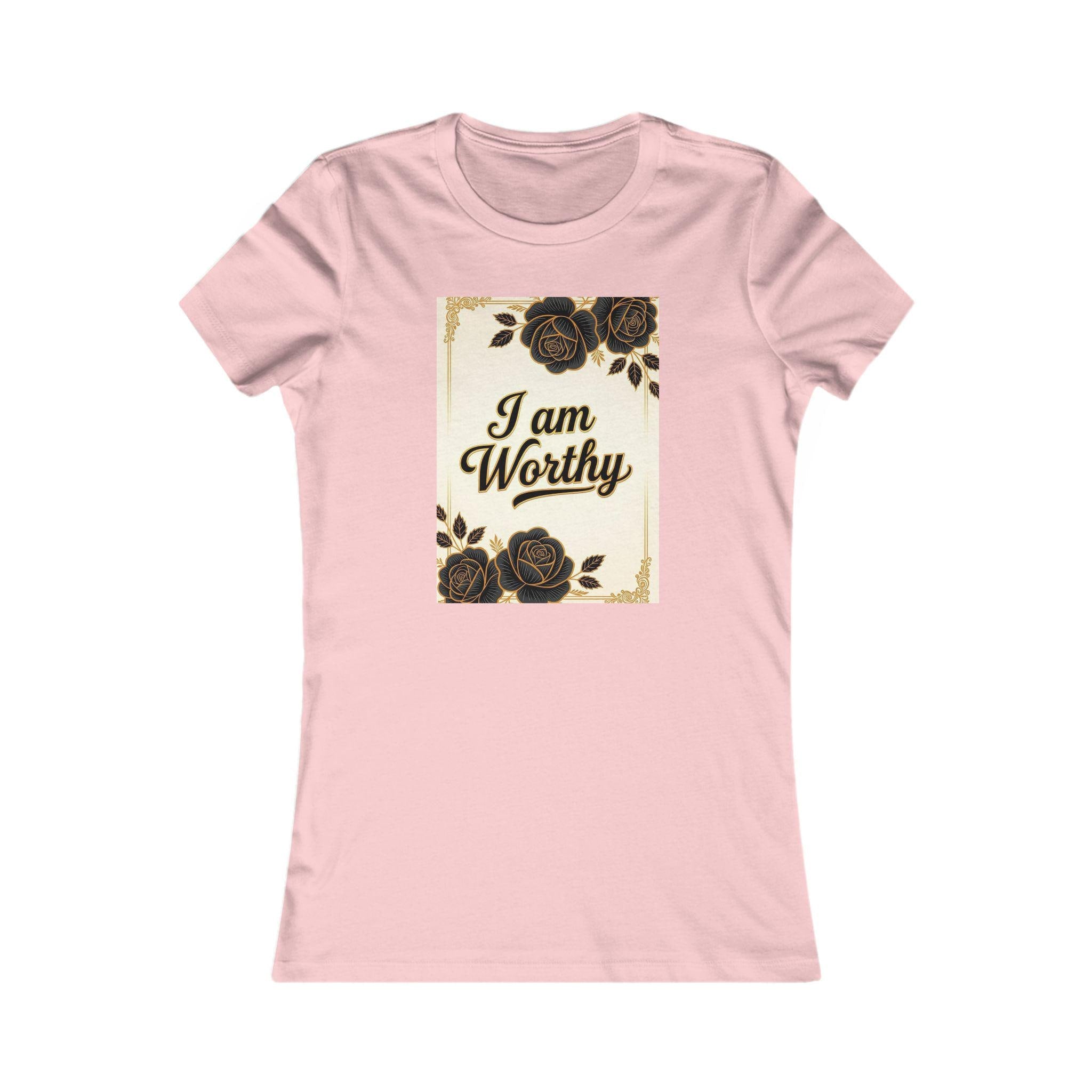 Floral Women's Tee: I am Worthy, Self-Love Gift