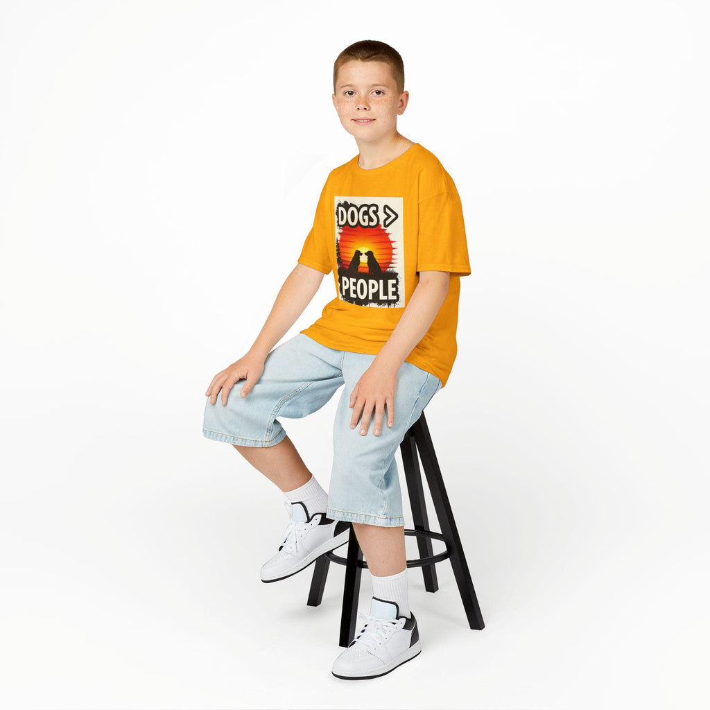 Kids 'Dogs > People' Cotton Tee: Animal Lover Gift