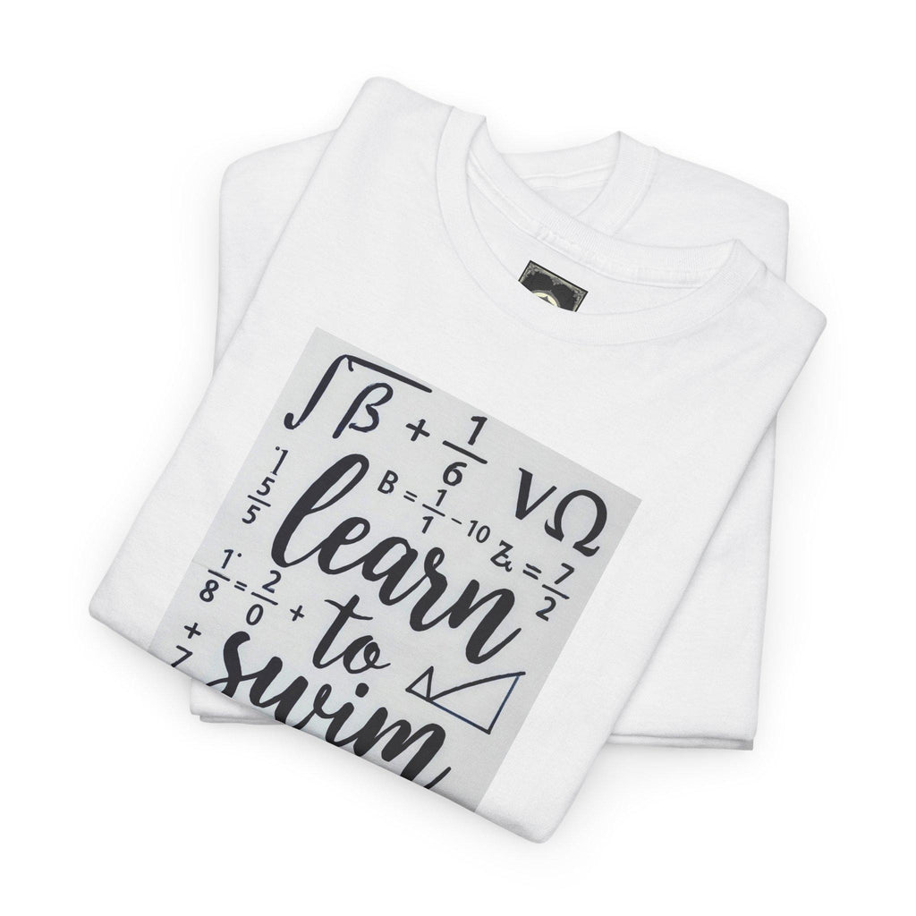 Learn To Swim Heavy Cotton Tee: Unisex Swim Lesson Shirt