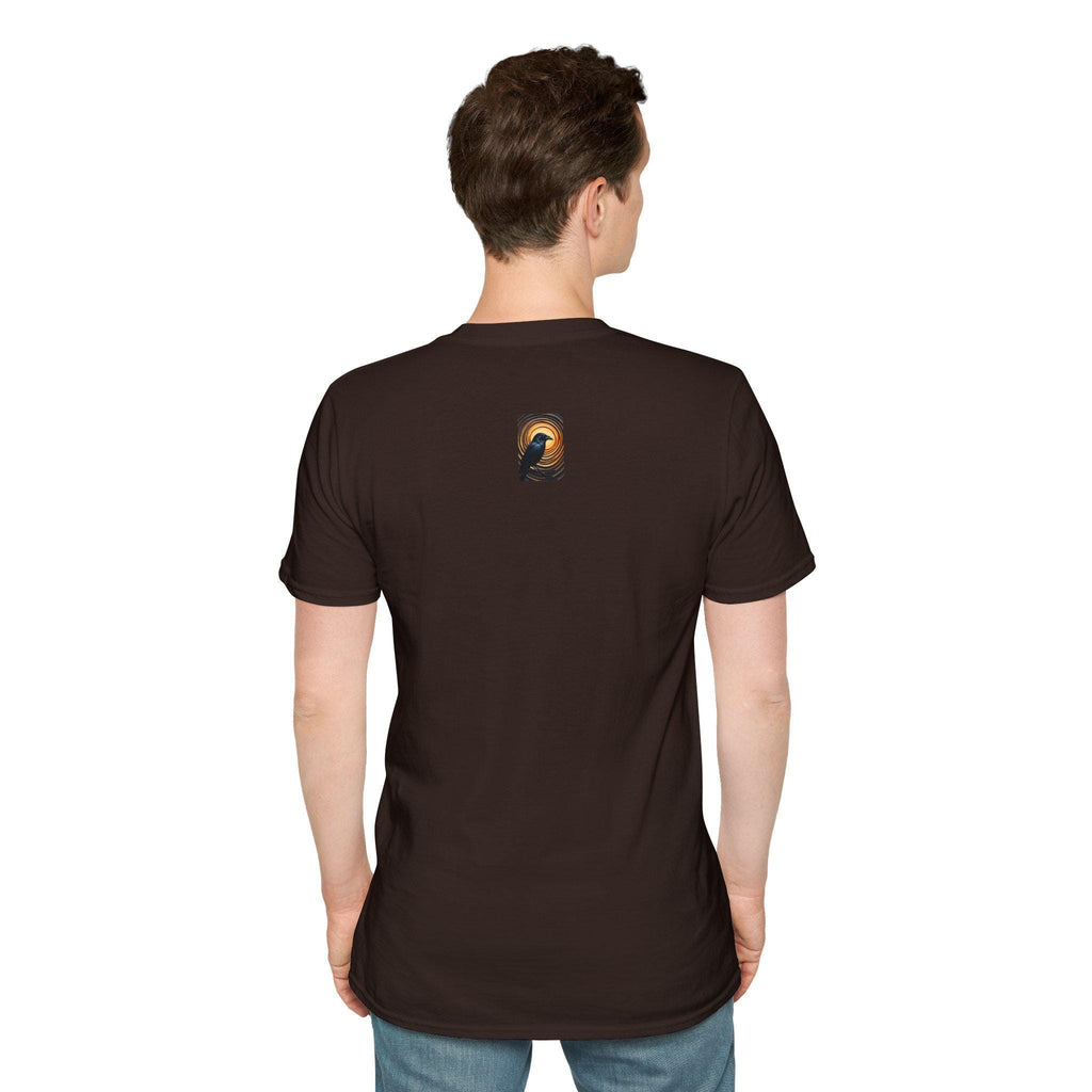 Crow Graphic Softstyle T-Shirt, Wave Pattern Unisex Tee