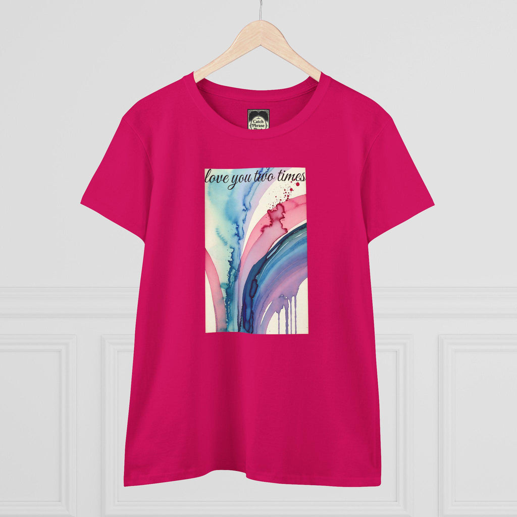 Watercolor 'Love You' Cotton Tee, Casual Graphic Shirt