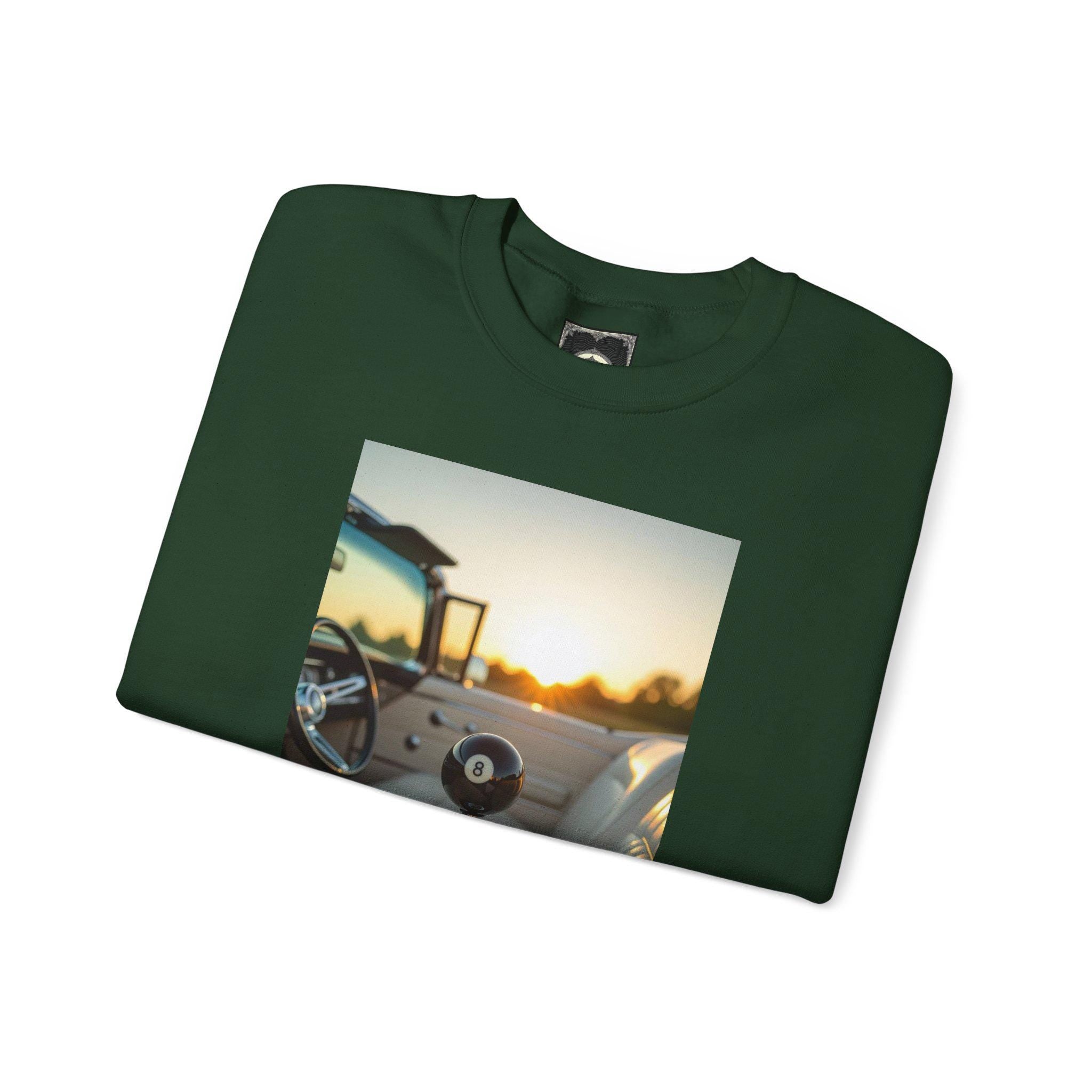 Vintage Car Crewneck Sweatshirt: Retro Road Trip Style