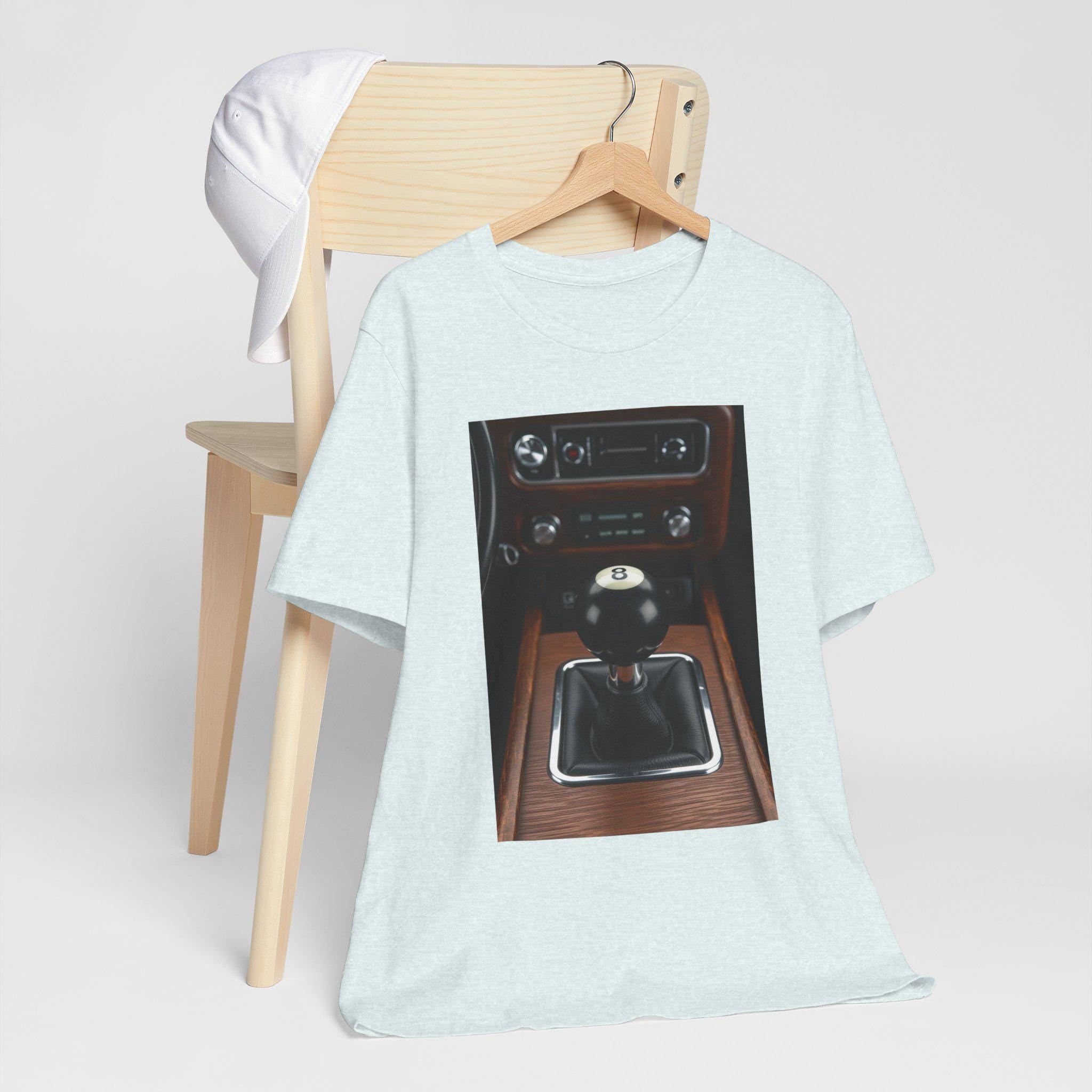 Retro Car 8-Ball Gear Shift T-Shirt: Vintage Automotive Enthusiast Tee