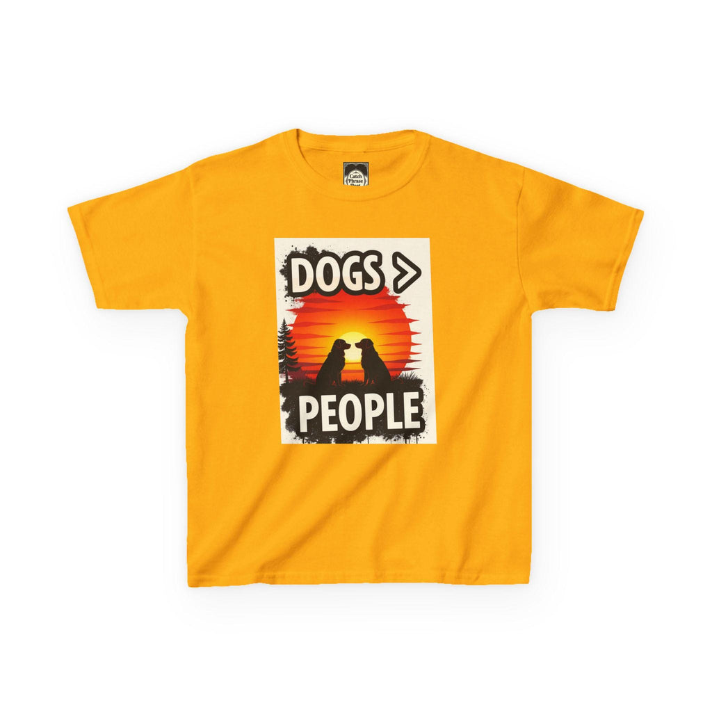 Kids 'Dogs > People' Cotton Tee: Animal Lover Gift