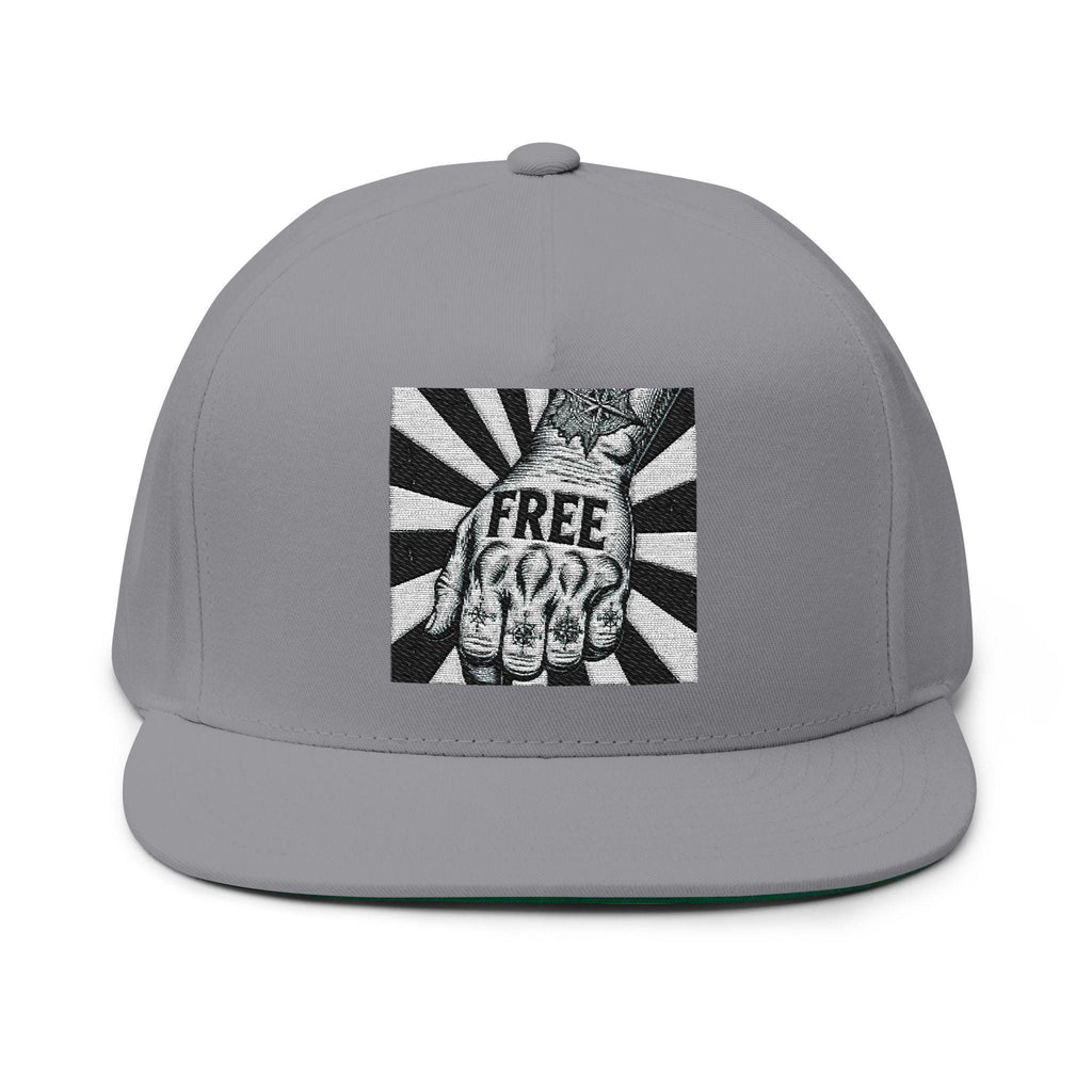 Free Spirit Embroidered Flat Bill Cap - Cotton Twill Urban Hat