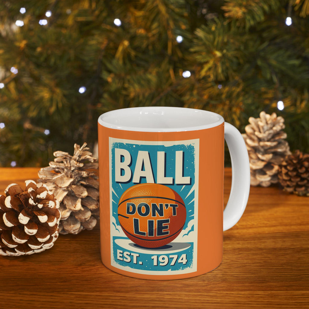 Vintage Basketball Ceramic Mug: Retro PDX Design, Sports Gift