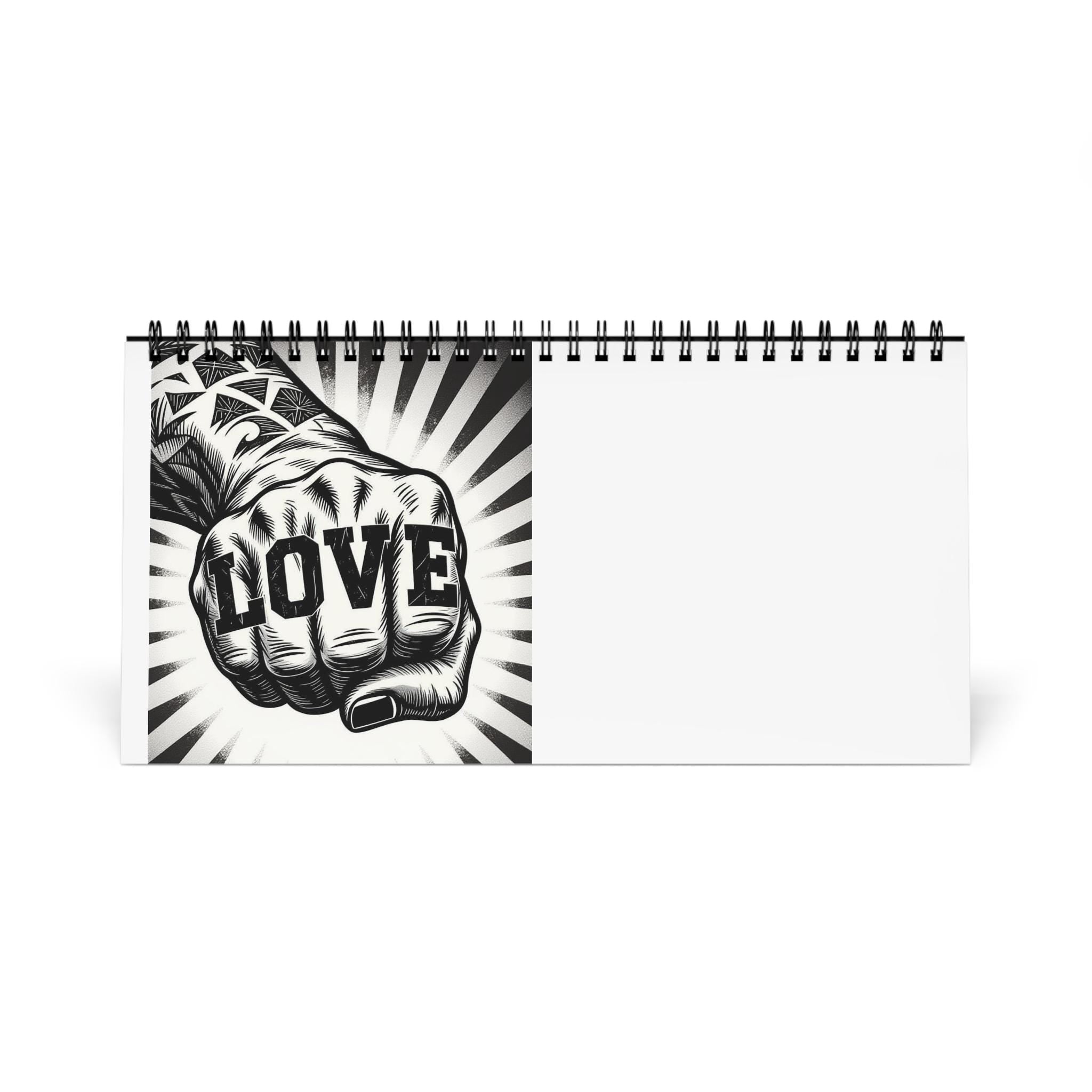 Love Tattoo Desktop Calendar - Customizable Layout - Office Decor