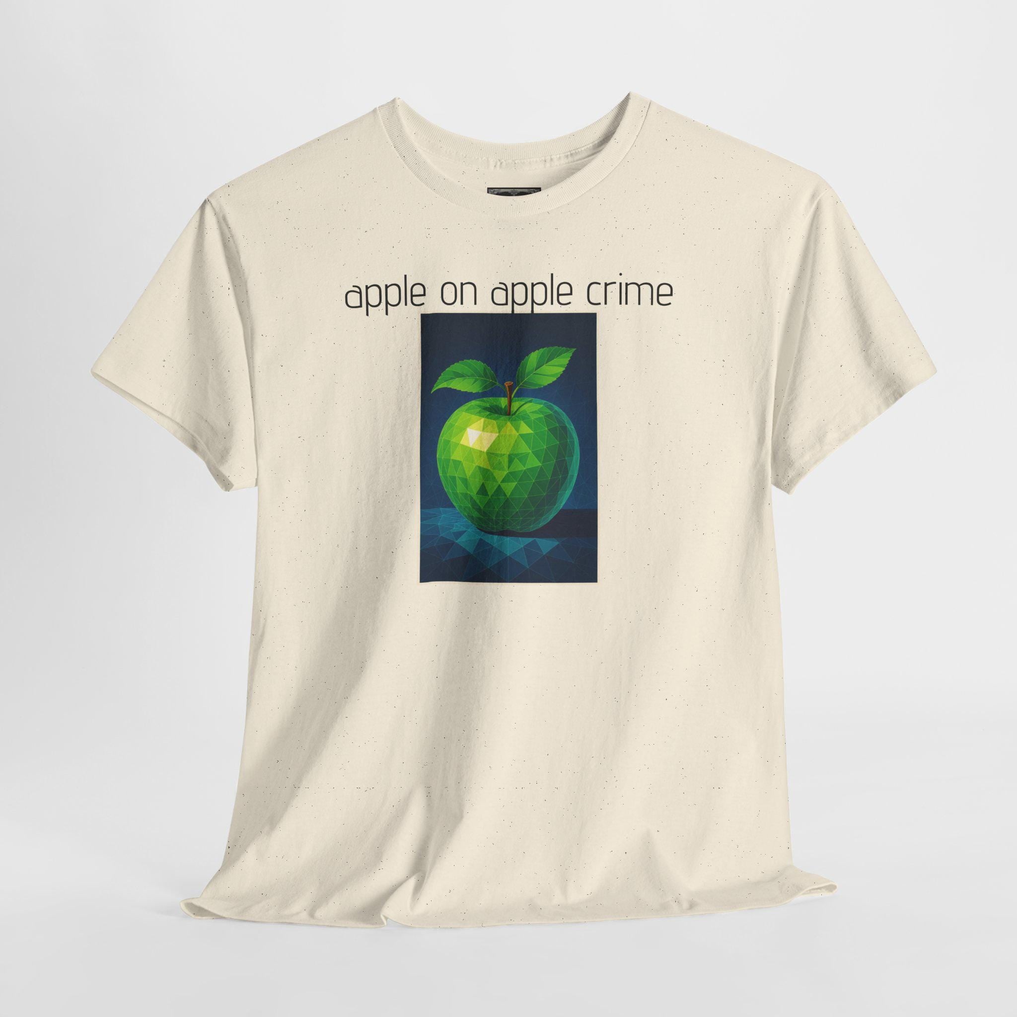 Apple on Apple Crime Graphic Tee - Funny Unisex Cotton T-Shirt