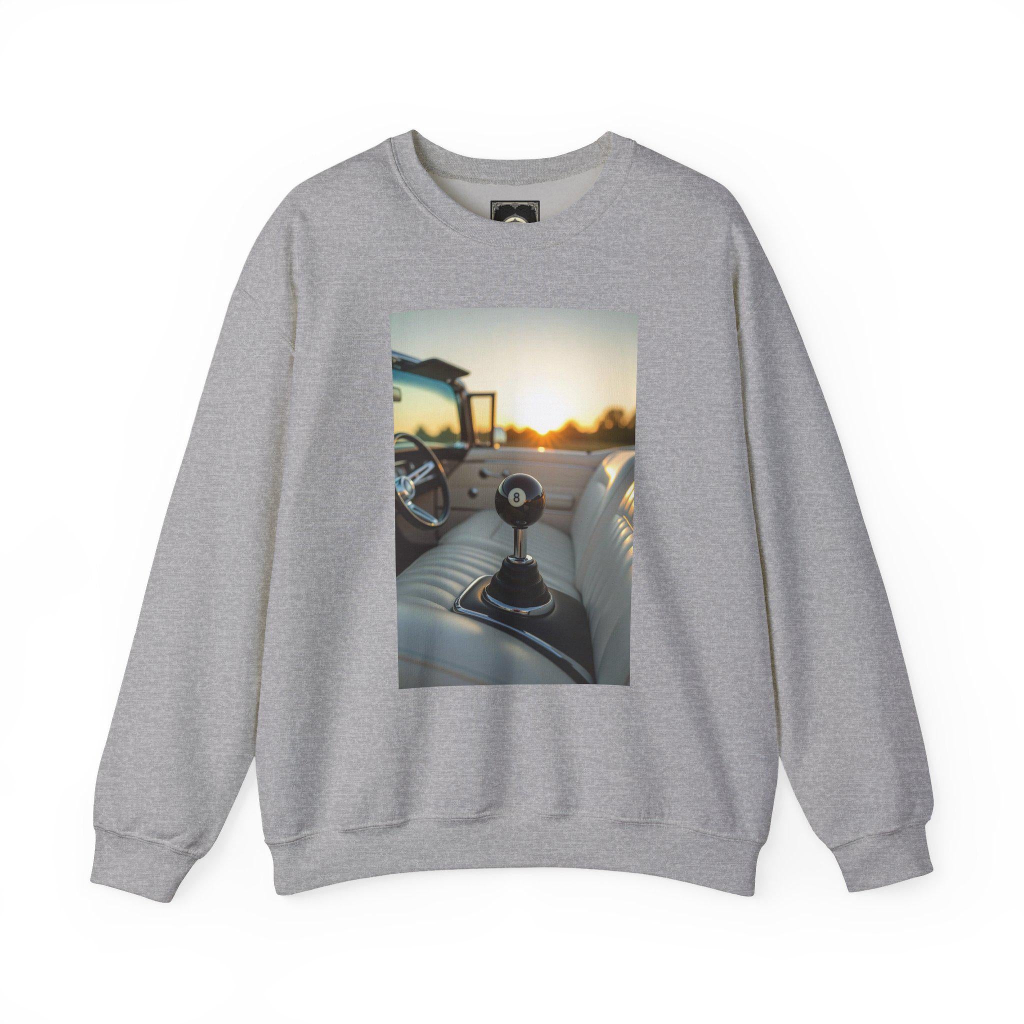 Vintage Car Crewneck Sweatshirt: Retro Road Trip Style