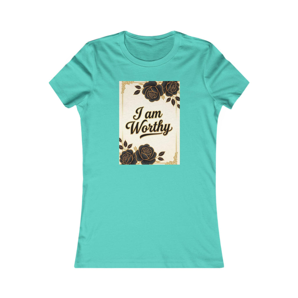 Floral Women's Tee: I am Worthy, Self-Love Gift