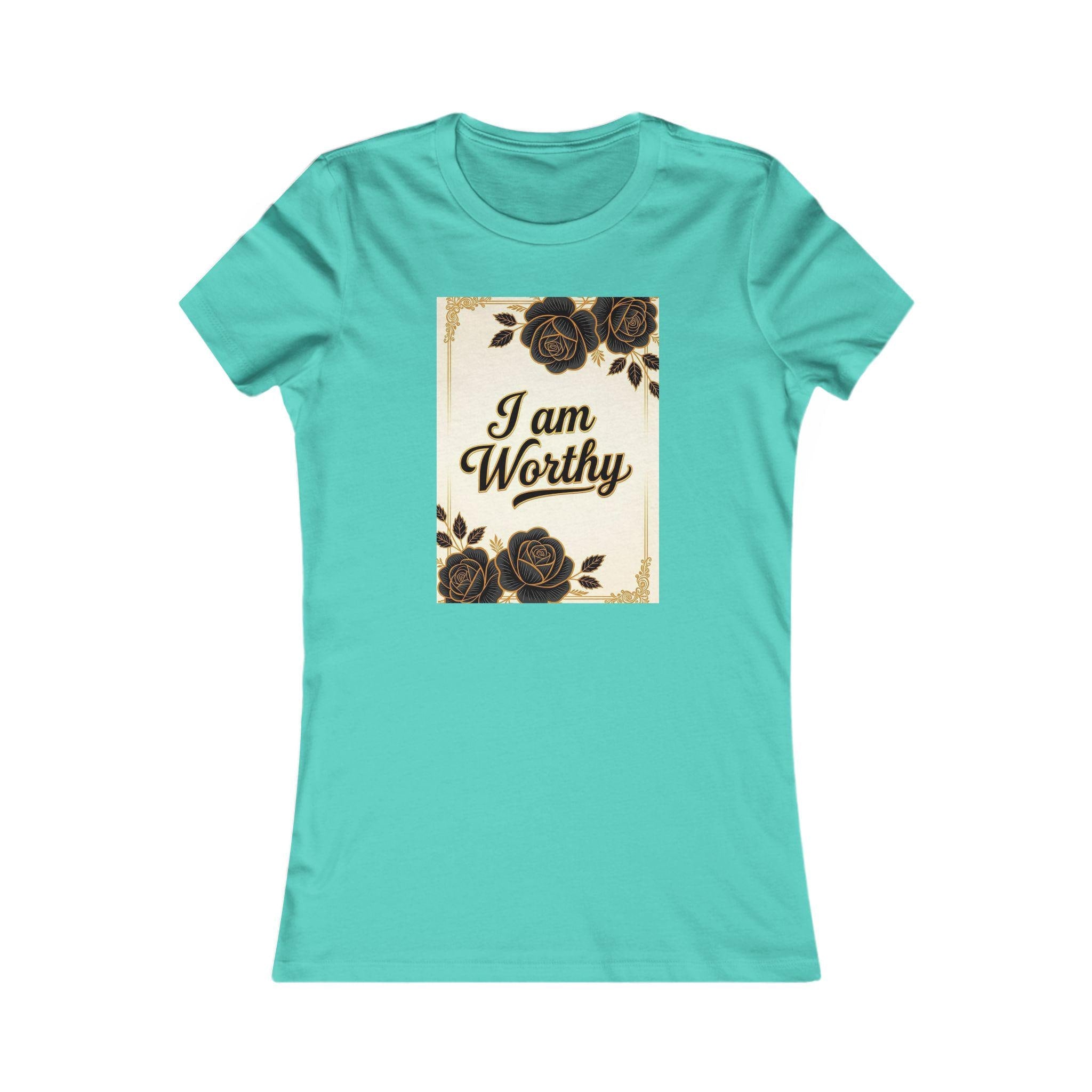 Floral Women's Tee: I am Worthy, Self-Love Gift