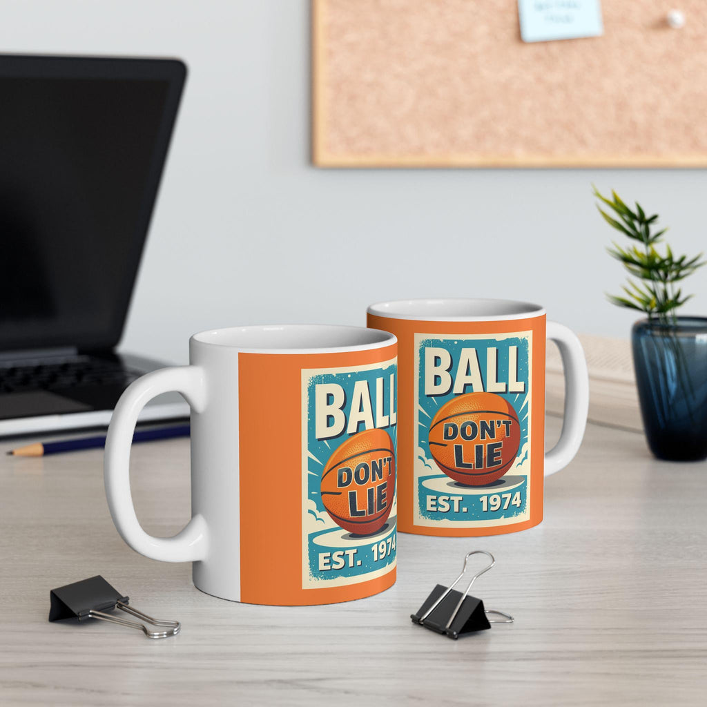 Vintage Basketball Ceramic Mug: Retro PDX Design, Sports Gift