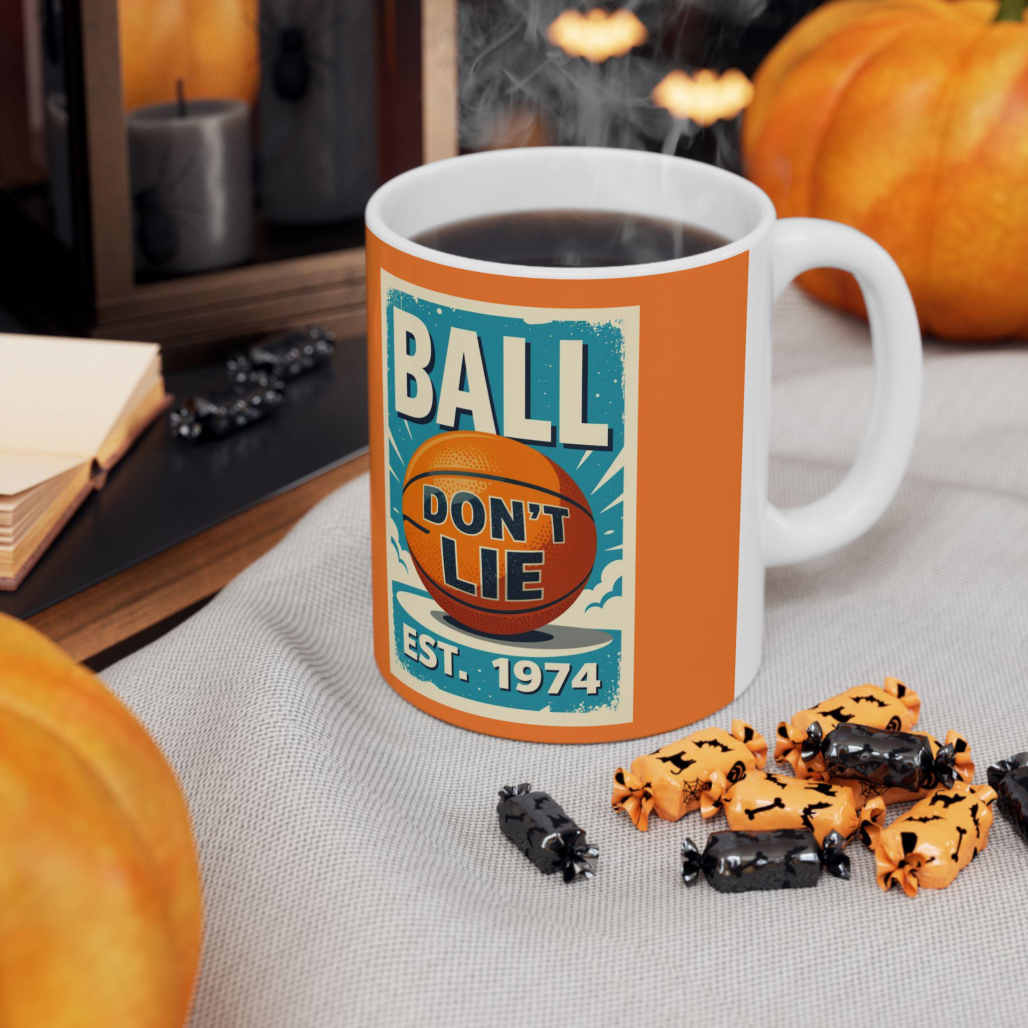 Vintage Basketball Ceramic Mug: Retro PDX Design, Sports Gift