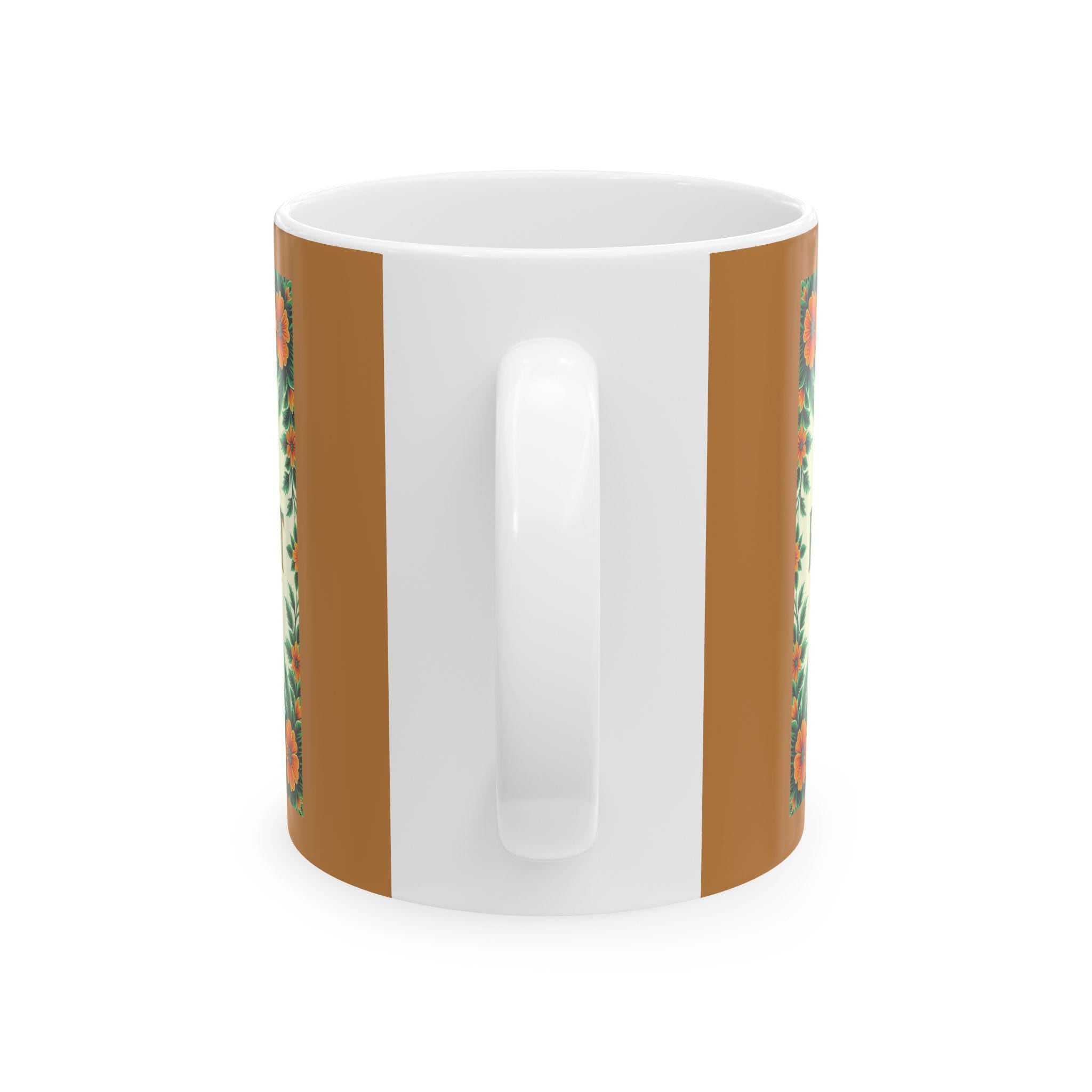 Floral Ceramic Coffee Mug - "Reboot" Design