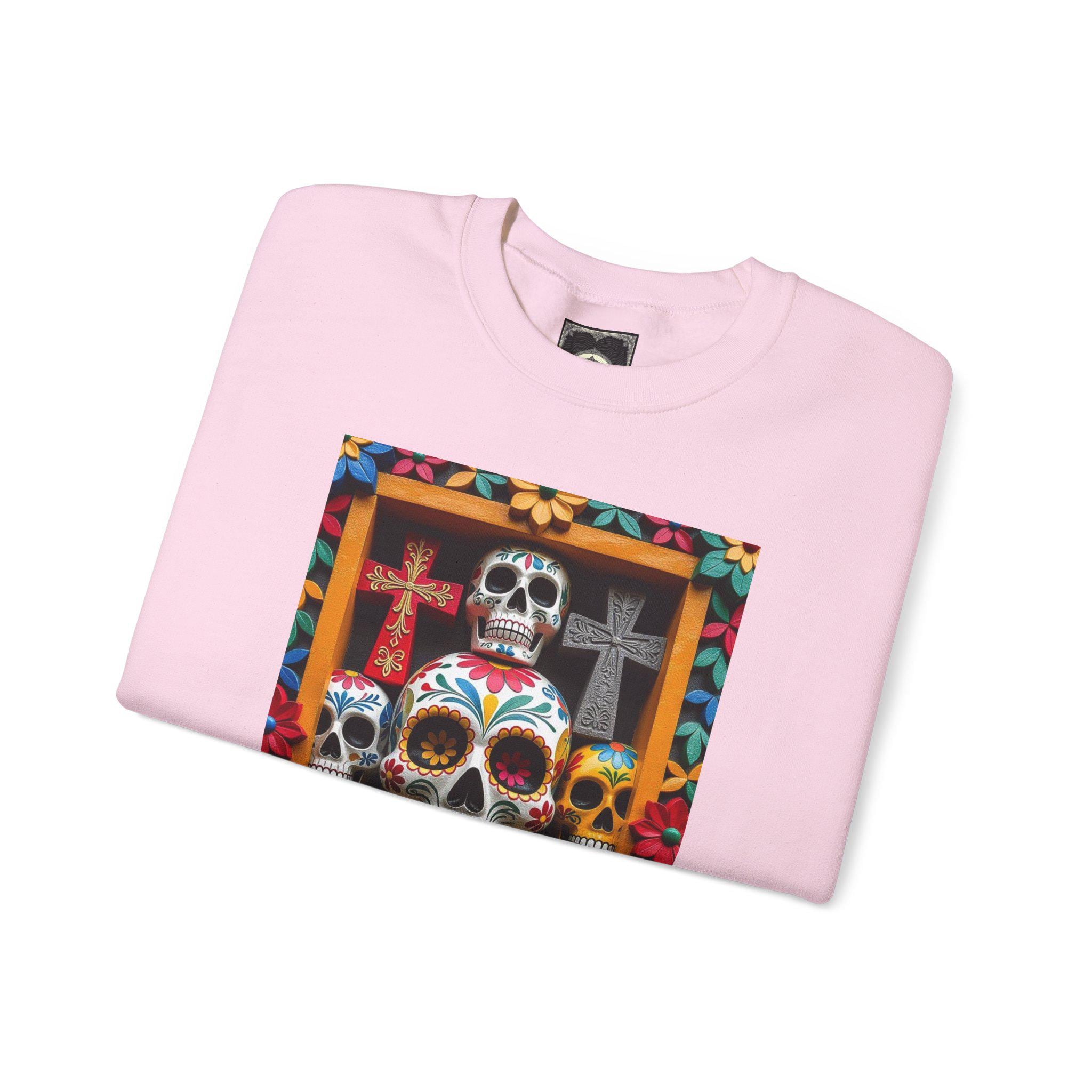 Day Of The Dead Crewneck Sweatshirt - Cozy Unisex Sweatshirt, Fall Fashion, Halloween Gift, Day of the Dead Apparel, Graphic Pullover