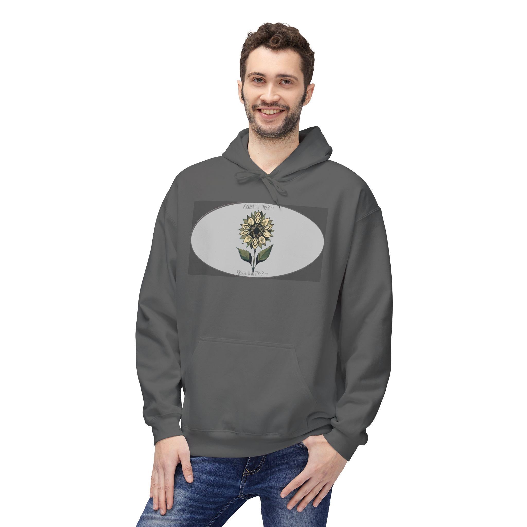 Sunflower Graphic Fleece Hoodie, Unisex Floral Design