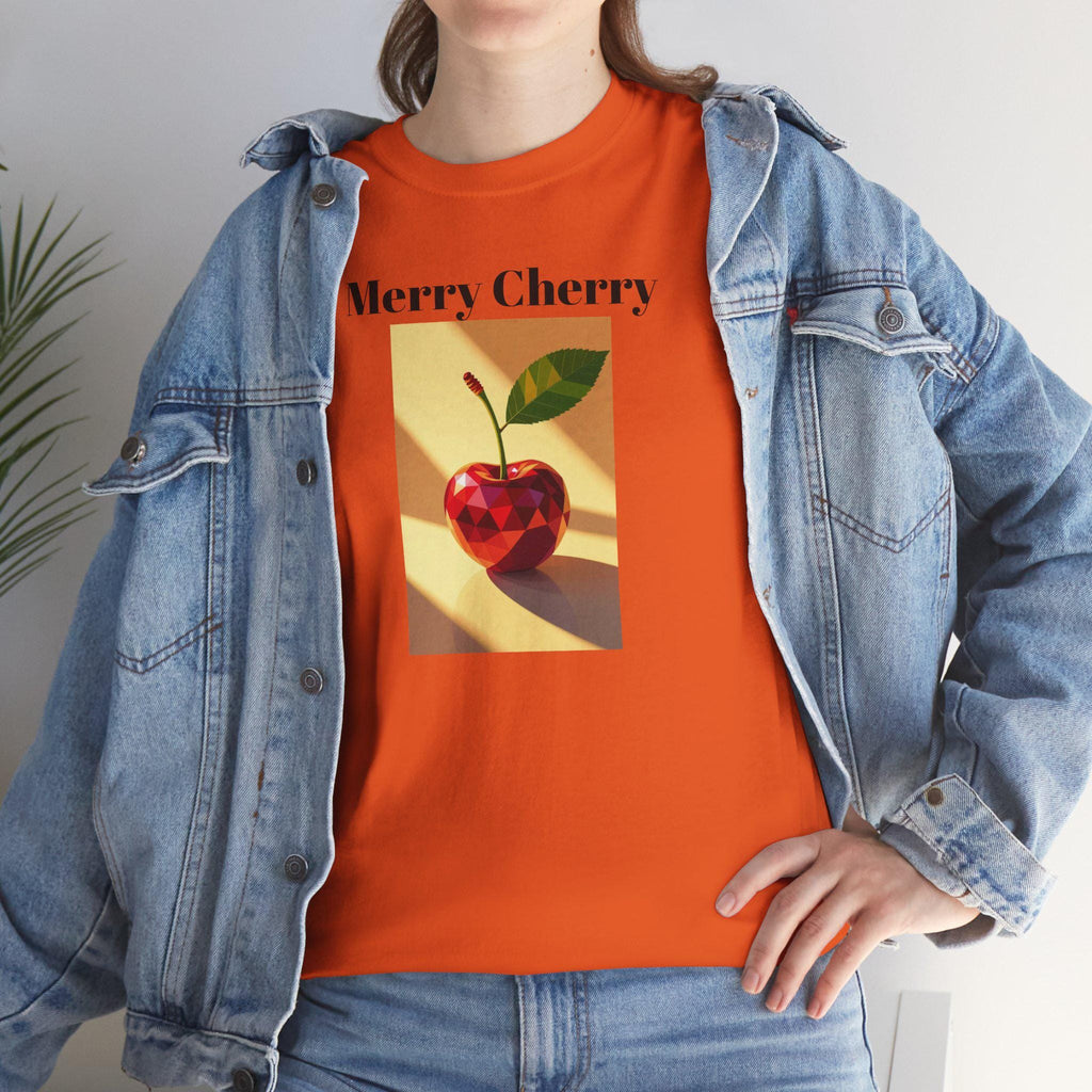 Merry Cherry Graphic Tee - Unisex Heavy Cotton Shirt