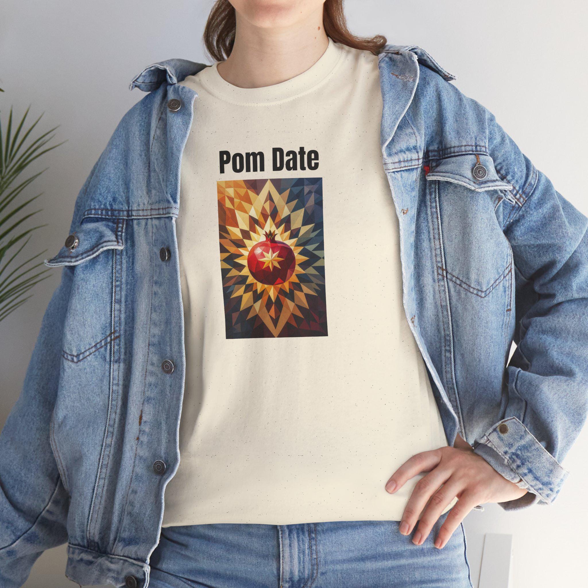 Pom Date Graphic Tee - Unisex Heavy Cotton T-Shirt