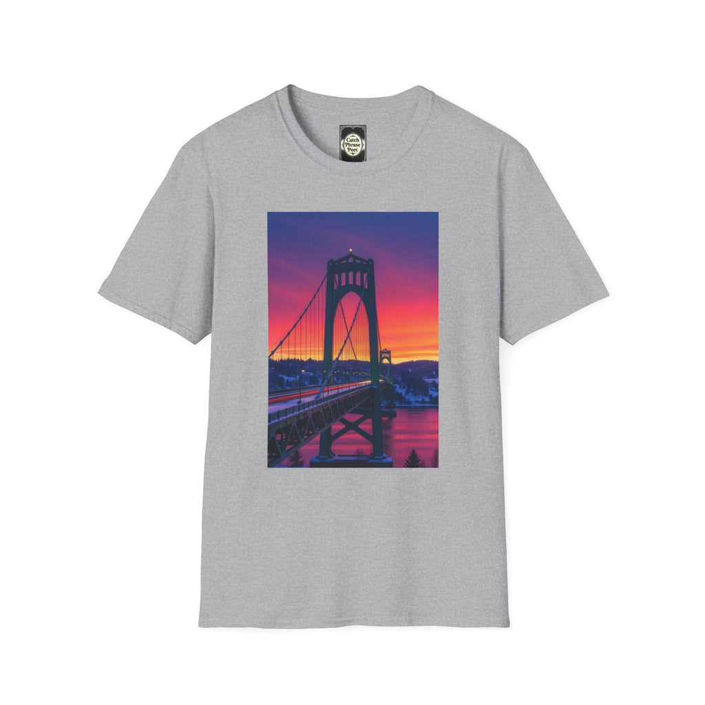 St. Johns Bridge PDX T-Shirt: Unisex Softstyle Cotton Tee