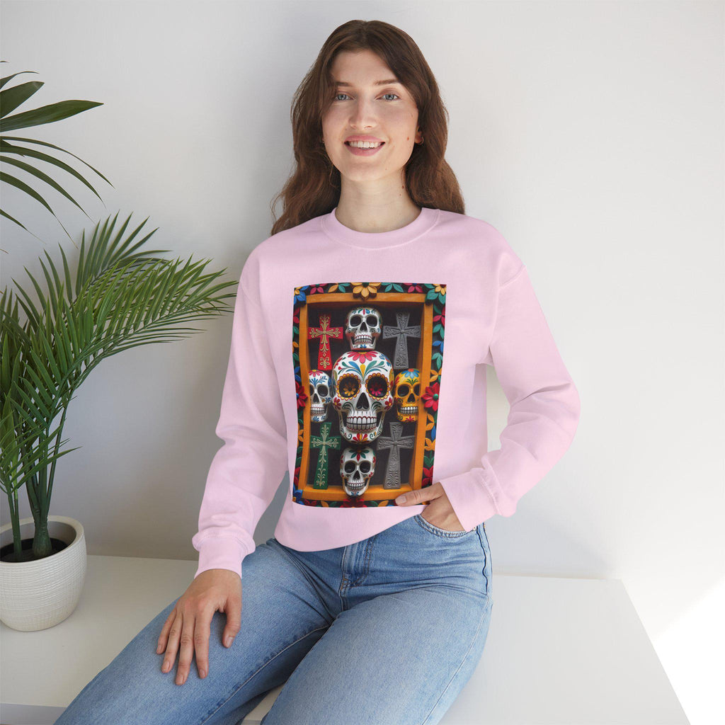 Day Of The Dead Crewneck Sweatshirt - Cozy Unisex Sweatshirt, Fall Fashion, Halloween Gift, Day of the Dead Apparel, Graphic Pullover