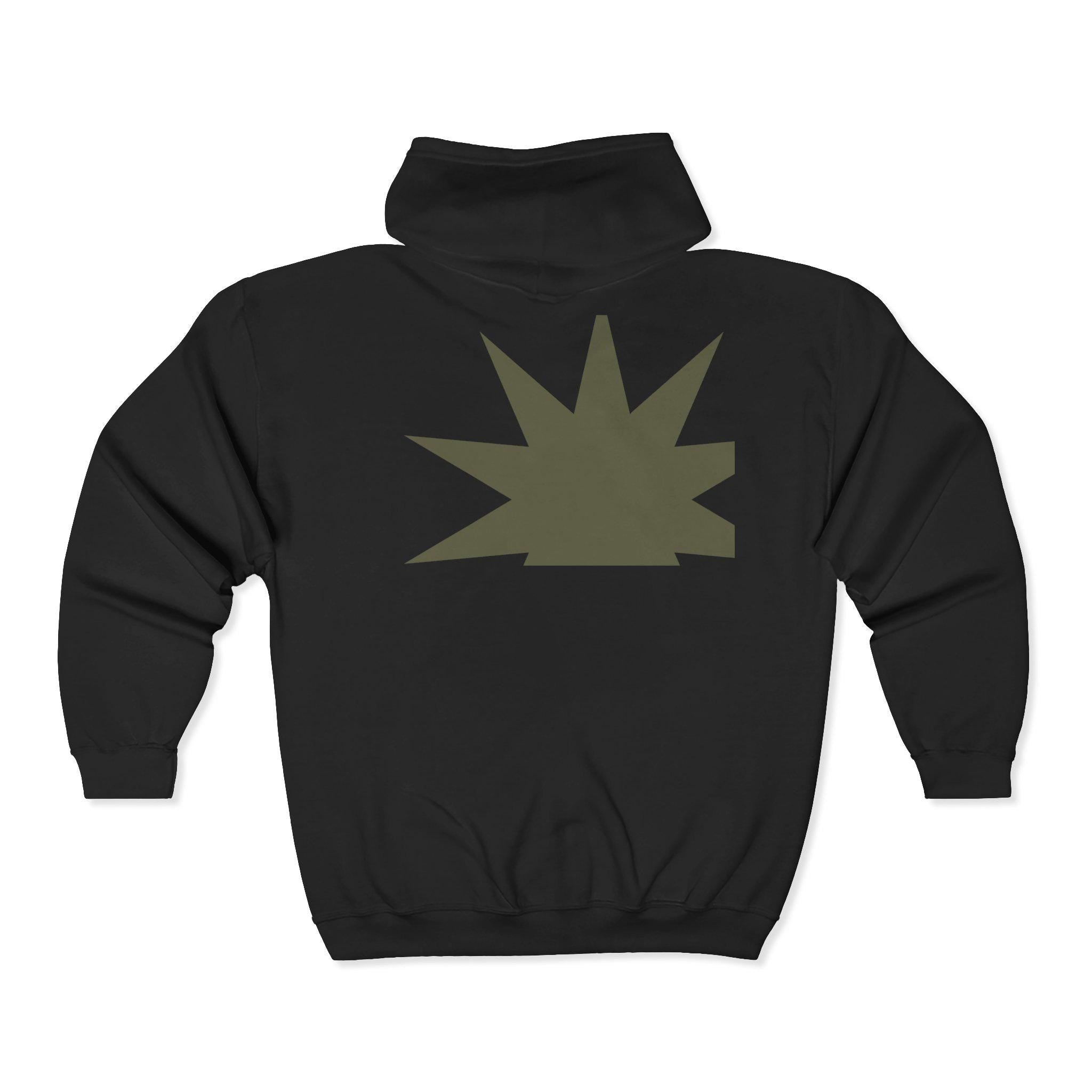 Retro Star Zip-Up Hoodie: Unisex Cotton-Poly Sweatshirt