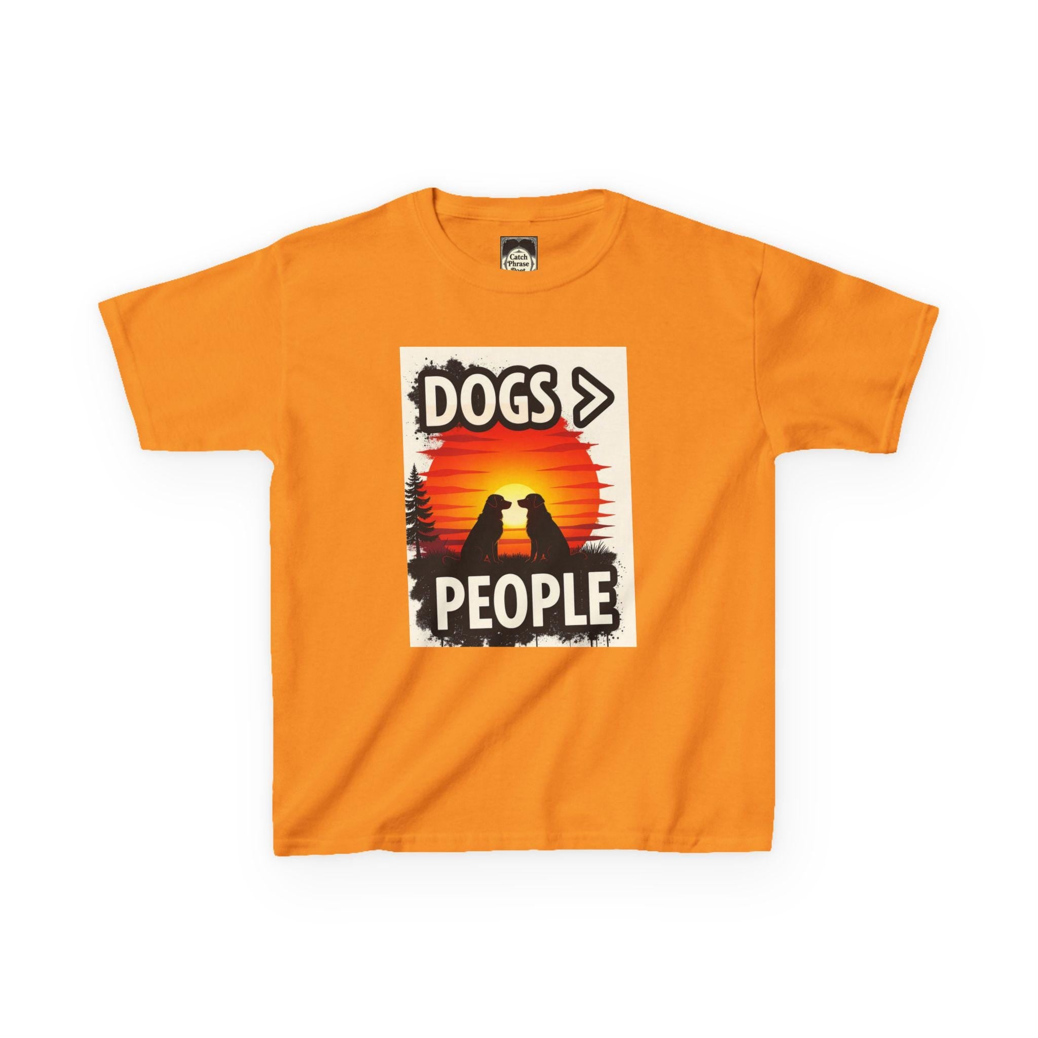 Kids 'Dogs > People' Cotton Tee: Animal Lover Gift